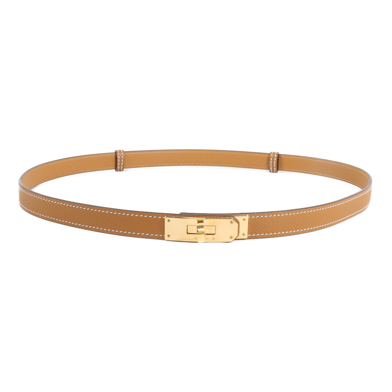 HERMES Epsom皮革Kelly 18 Belt皮帶Gold