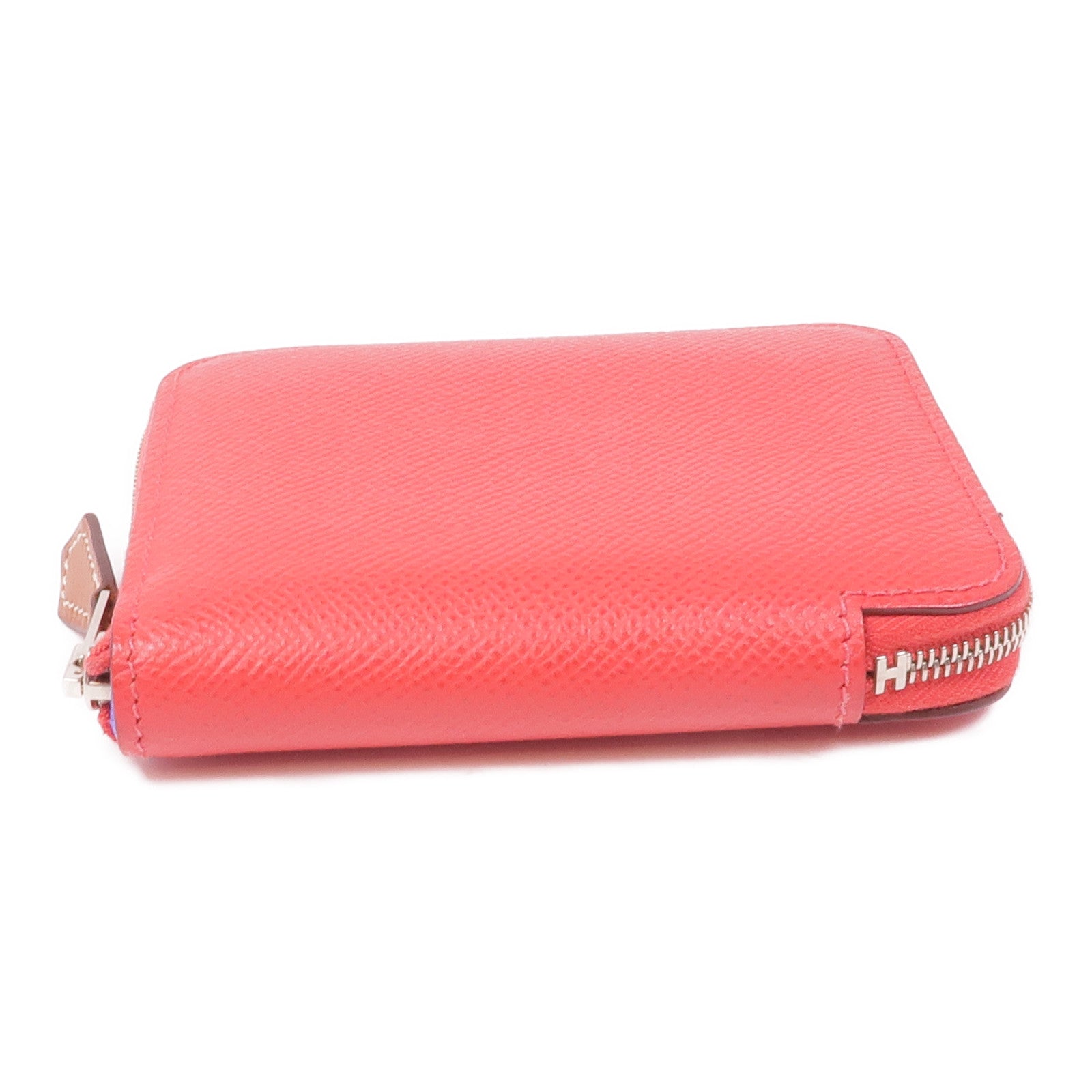 HERMES Epsom皮革Silk In Wallet銀扣錢包Bougainvillier