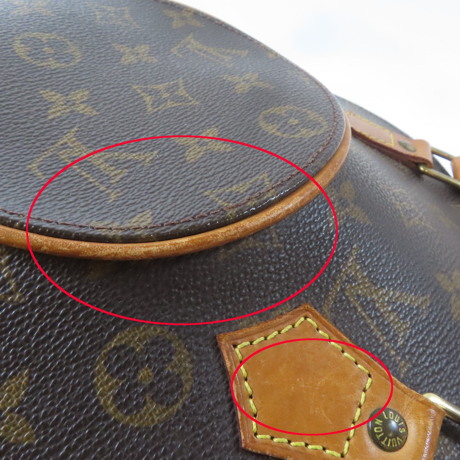 LOUIS VUITTON Monogram Elipse PM金扣手挽袋啡色