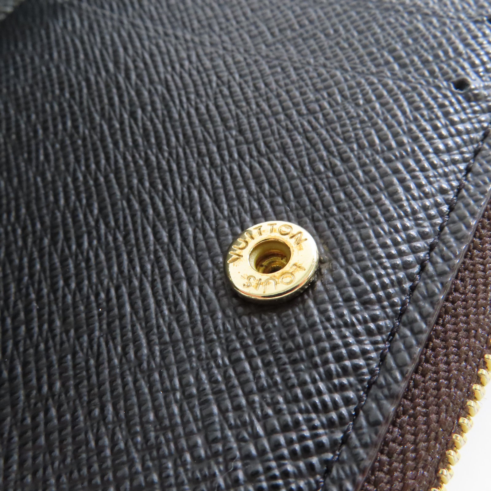 LOUIS VUITTON Monogram Lou Wallet金扣迷你錢包啡色