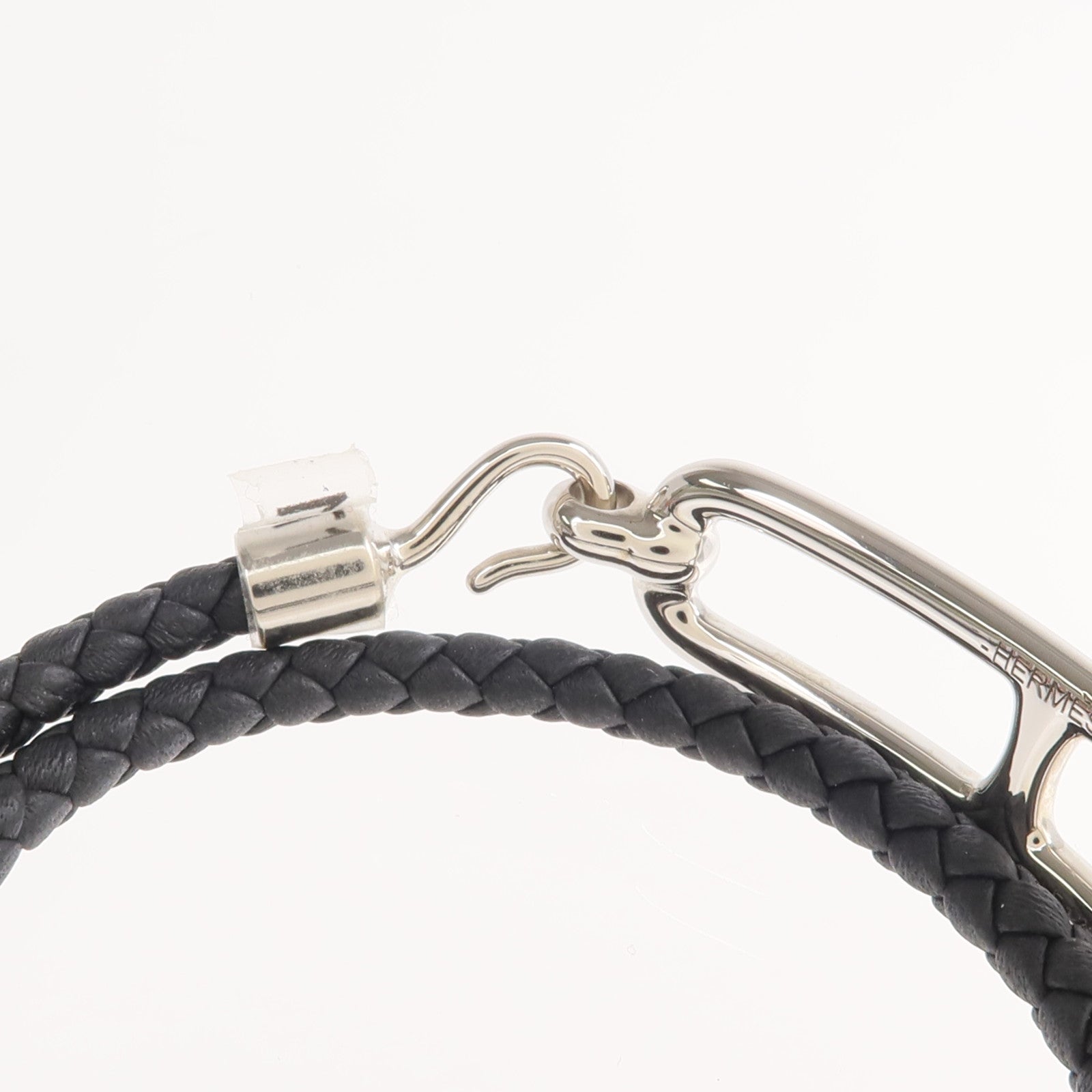 HERMES Swift皮革Roulis Double Bracelet銀扣手鏈