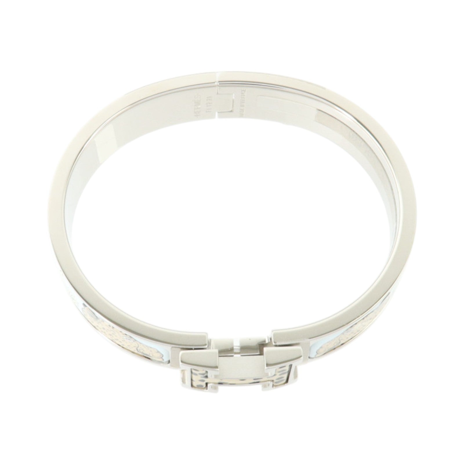 HERMES 金屬/琺瑯Clic H Bracelet銀扣手鏈