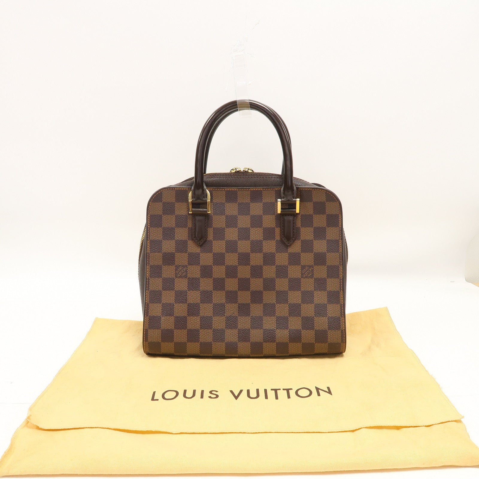 LOUIS VUITTON 【激減優惠】Damier Ebene Triana金扣手挽袋啡色