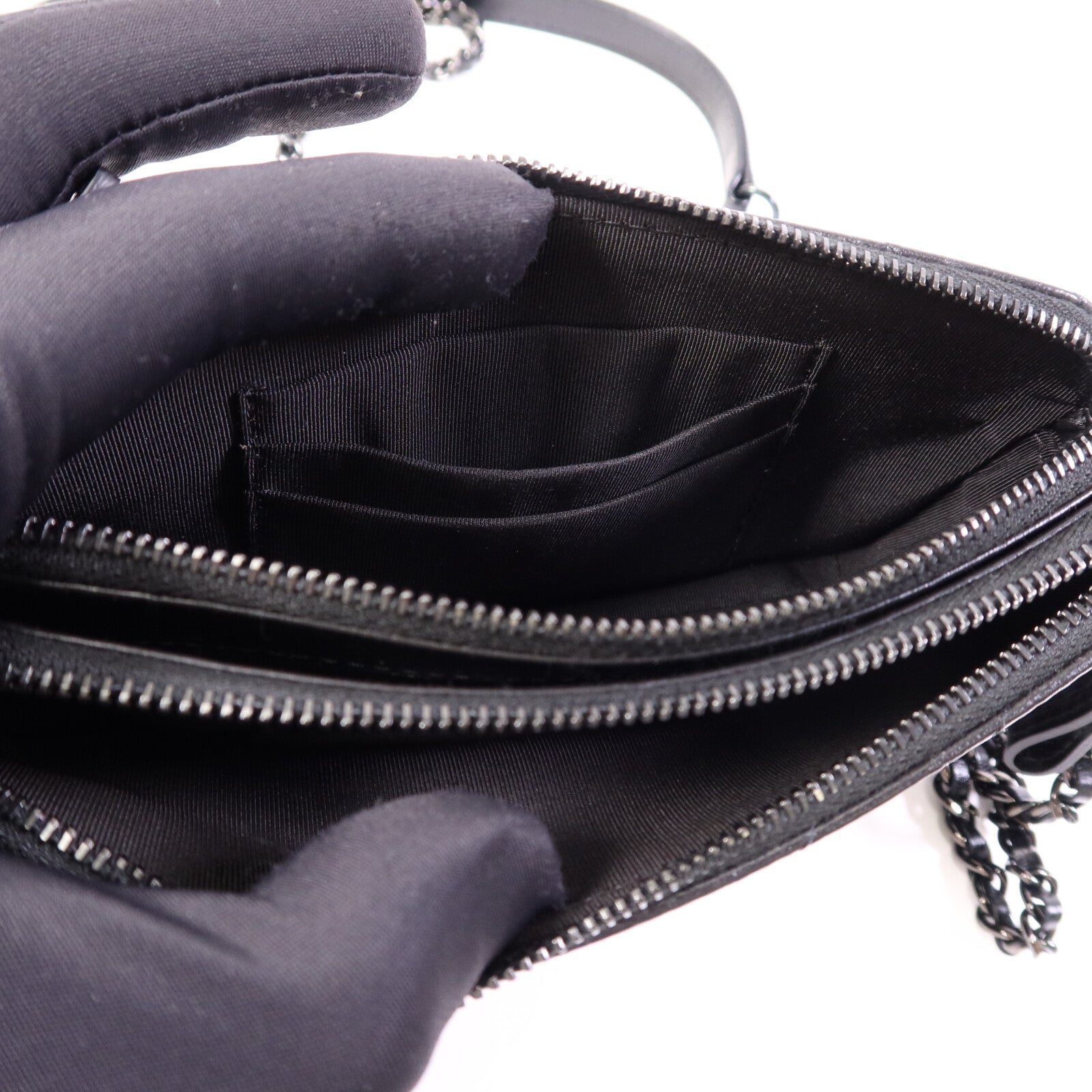 CHANEL 羊皮皮革Gabrielle Wallet On Chain鏈帶肩背袋