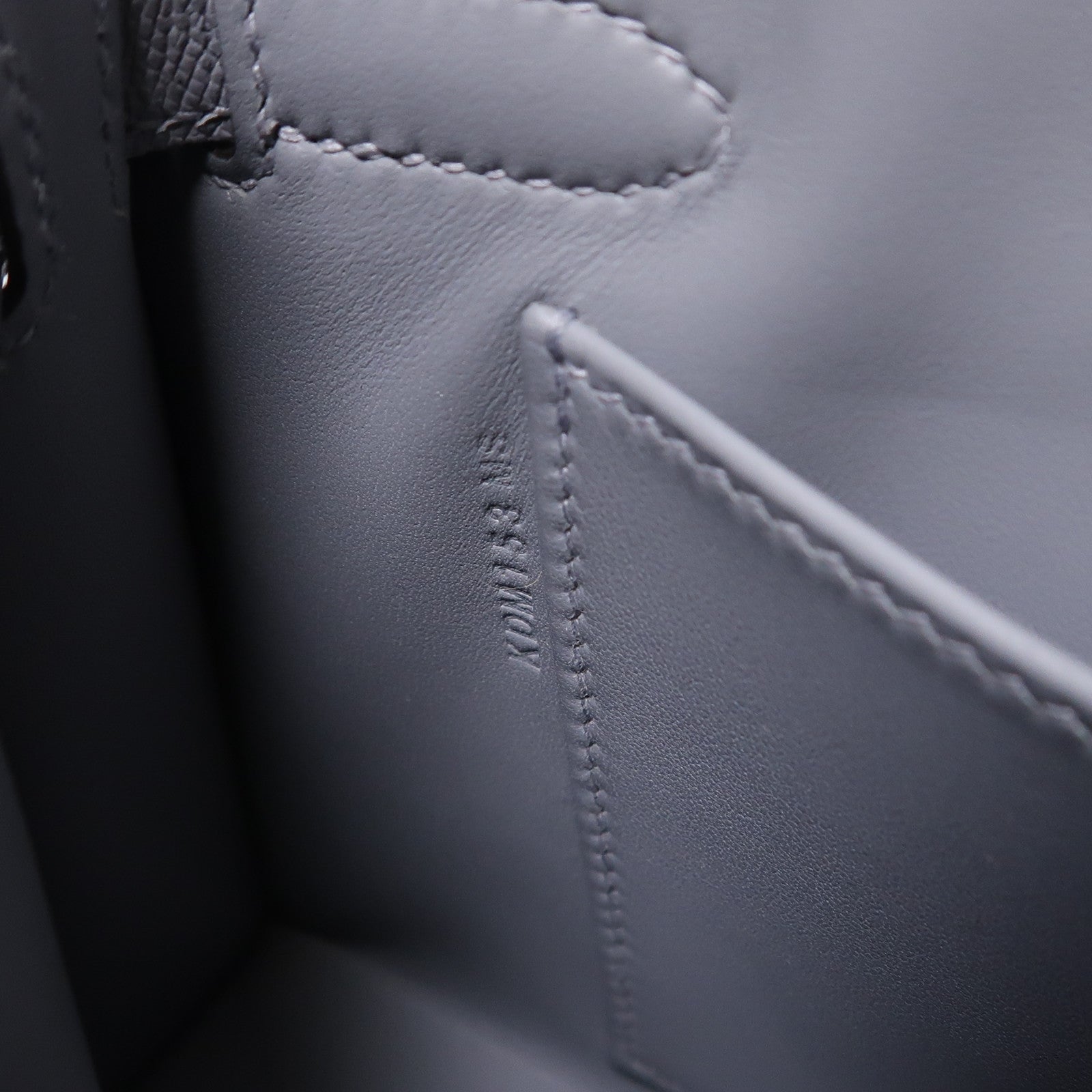 HERMES Madame皮革Kelly Elan銀扣肩背袋Gris Pantin