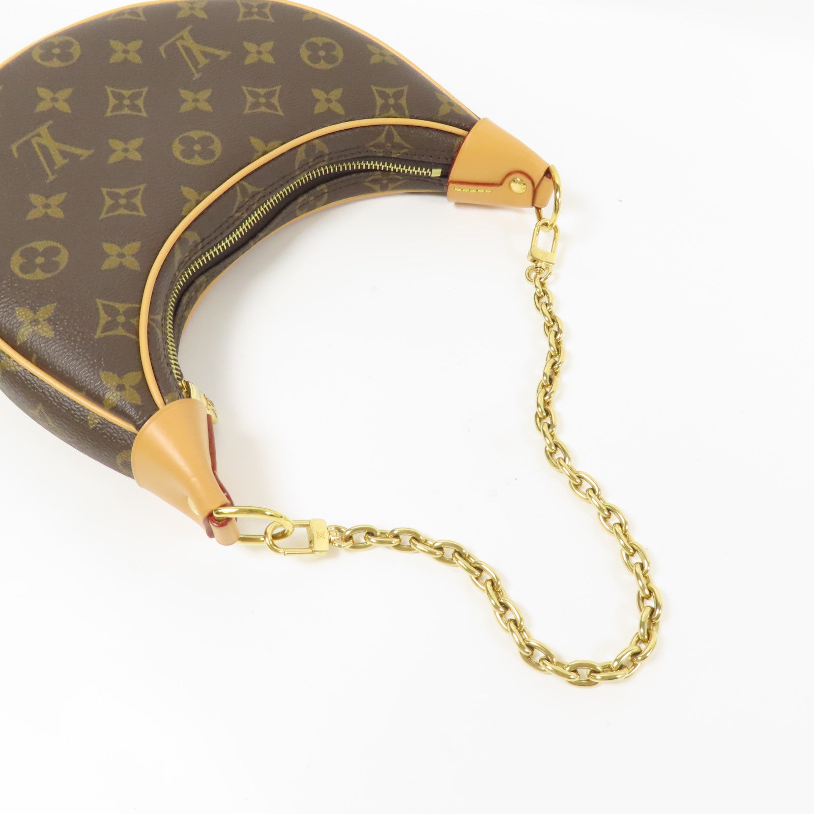 LOUIS VUITTON Monogram Loop金扣肩背袋棕色