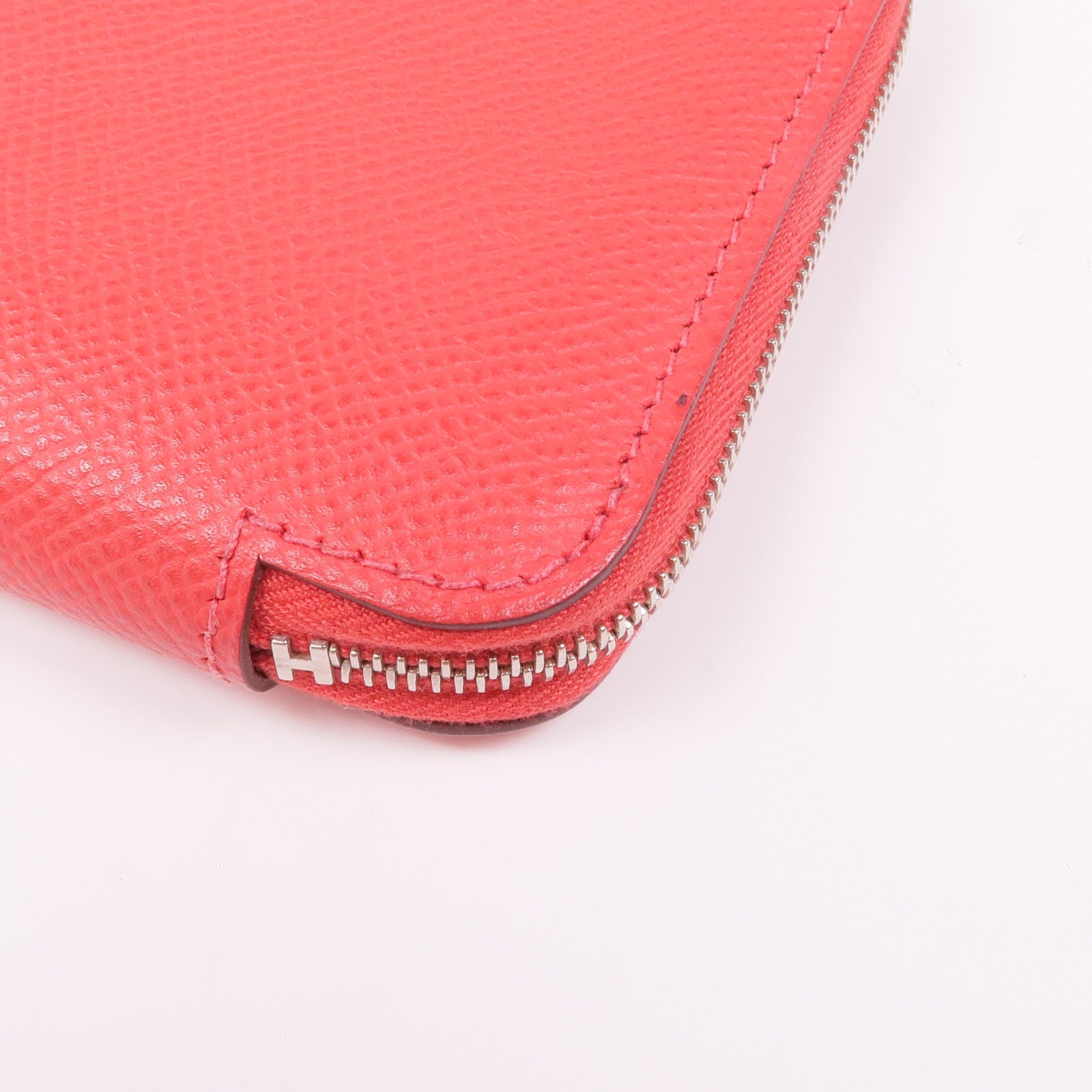 HERMES Epsom皮革Silk In Wallet銀扣錢包Bougainvillier