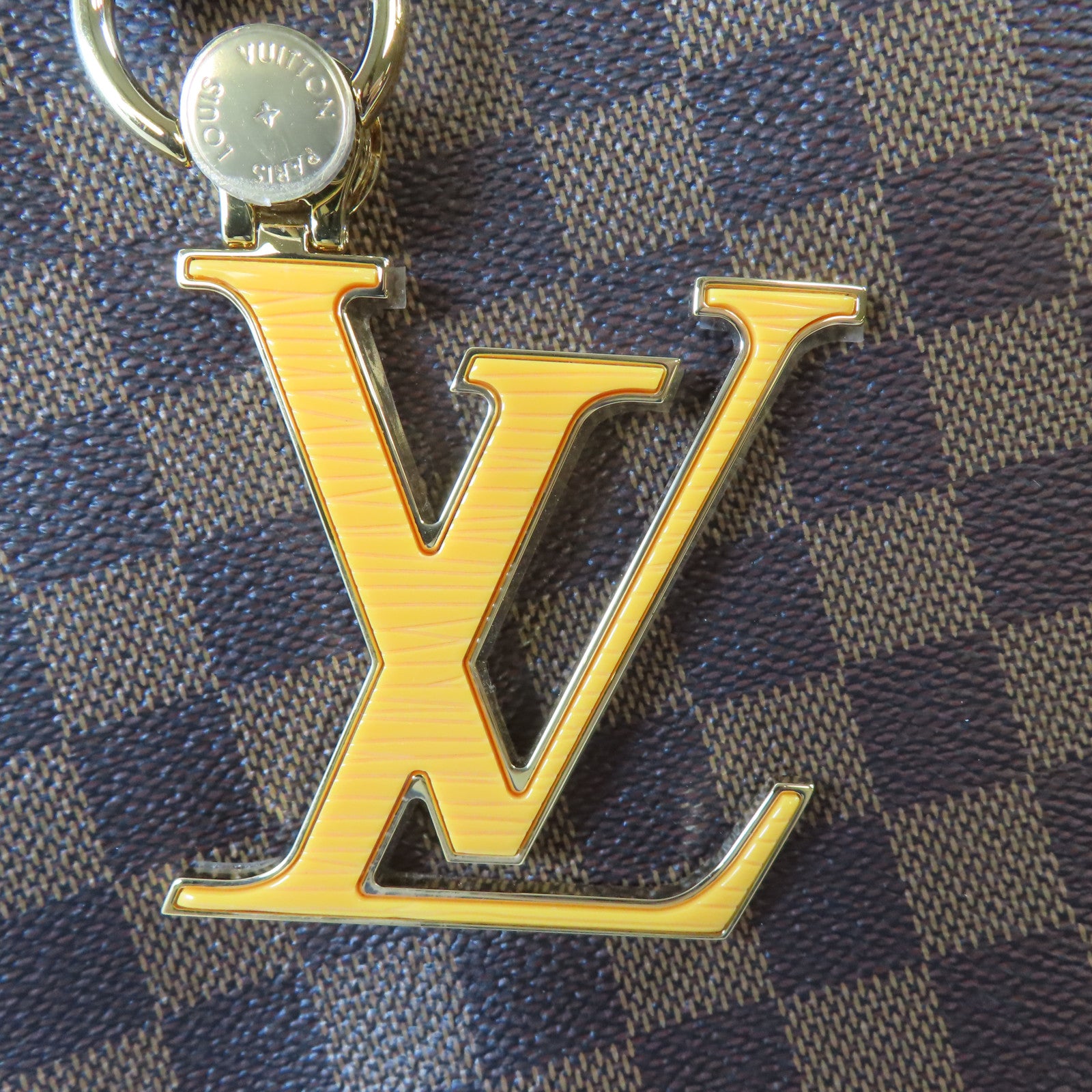 LOUIS VUITTON Damier Riverside金扣手挽肩背兩用袋啡色