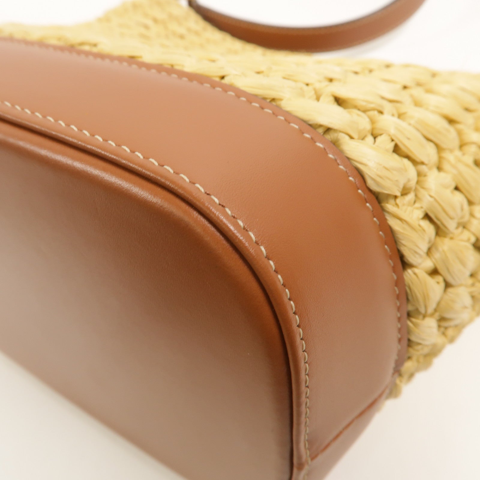 CELINE Raffia/牛皮皮革Small Bucket Cuir Triomphe肩背袋
