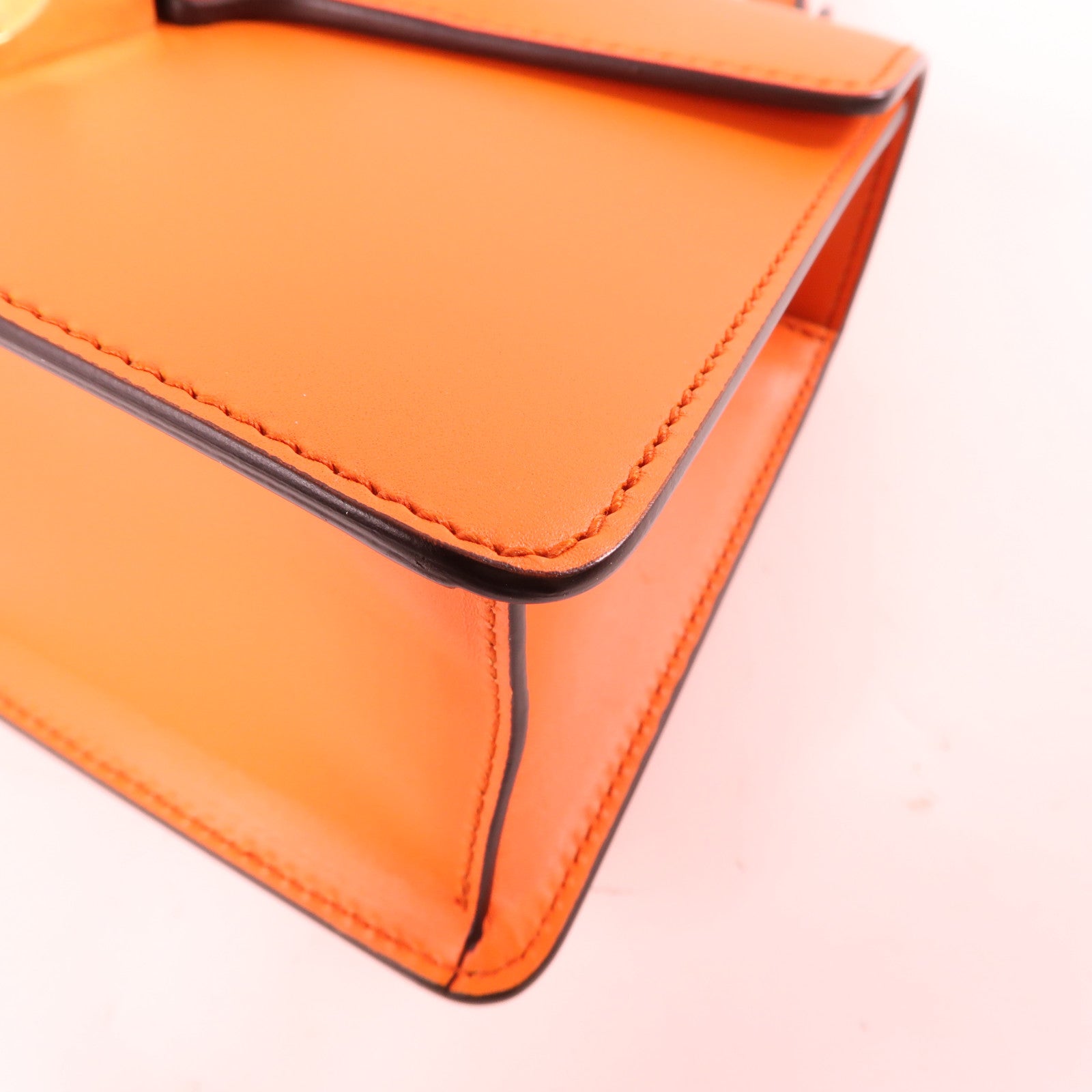 GUCCI 牛皮皮革Sylive Leather Mini Bag金扣手挽肩背兩用袋橙色