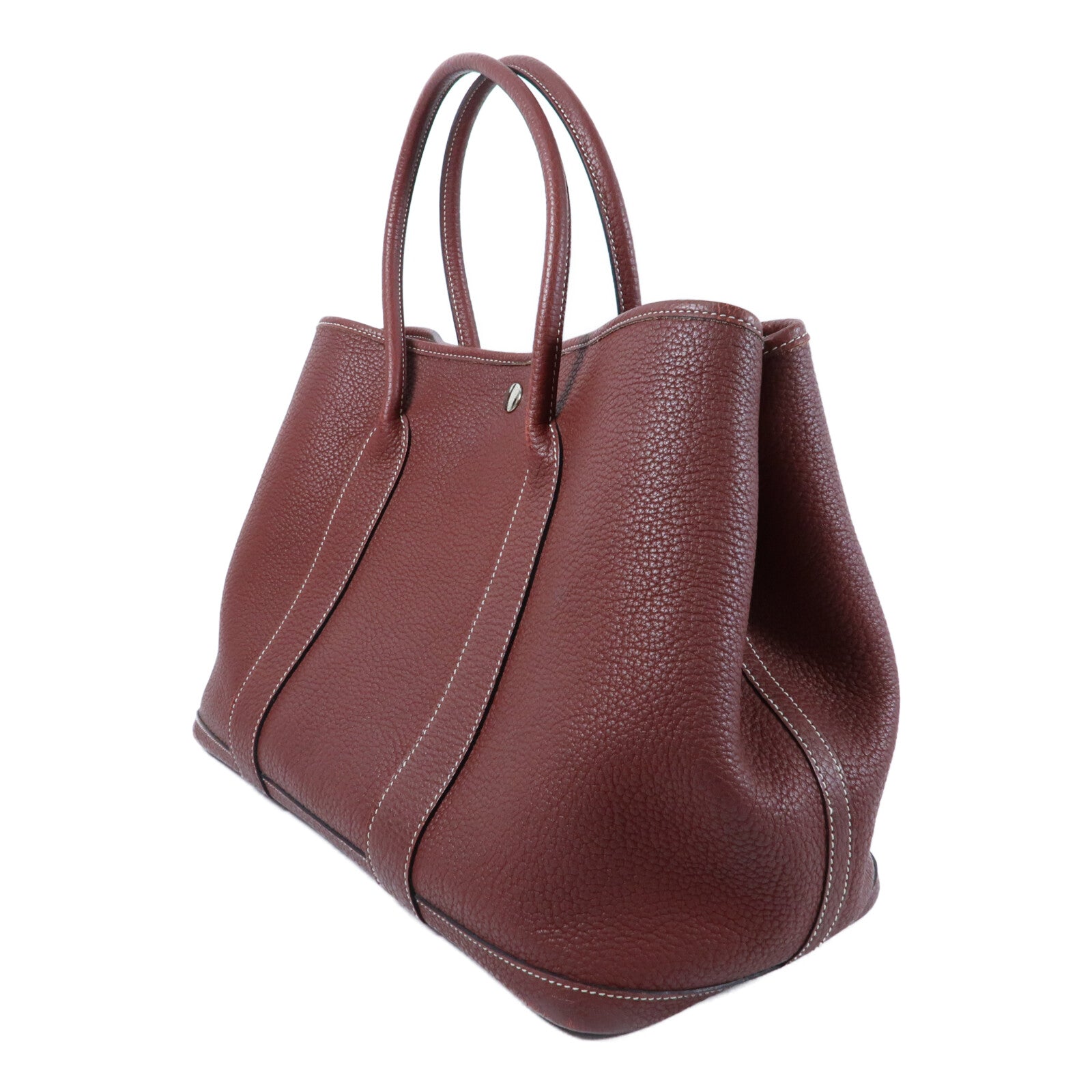 HERMES Negonda皮革Garden Party PM銀扣手挽袋Rouge H