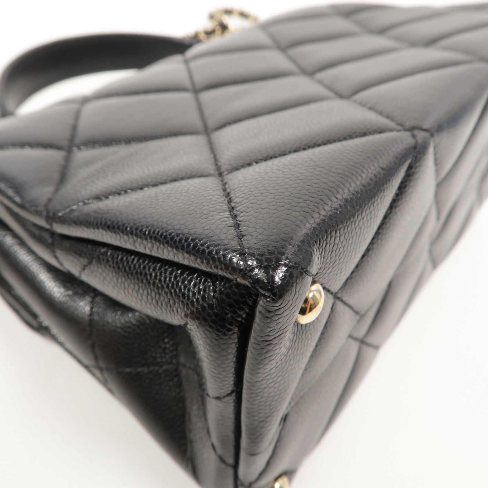 CHANEL 牛皮皮革Top Handle Handbag鏈帶手挽肩背兩用袋