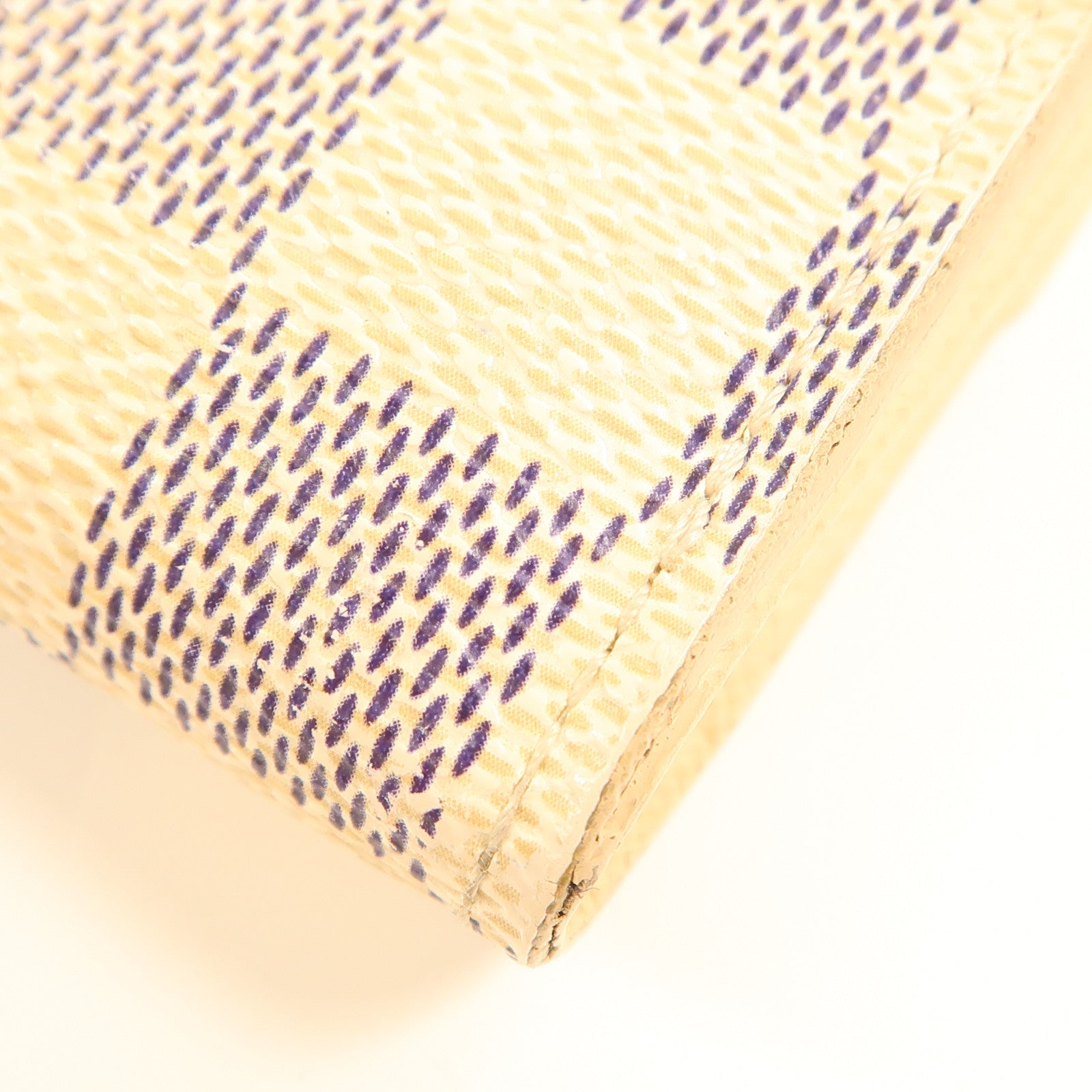 LOUIS VUITTON Damier Azur Portefeuille Elise金扣錢包白色