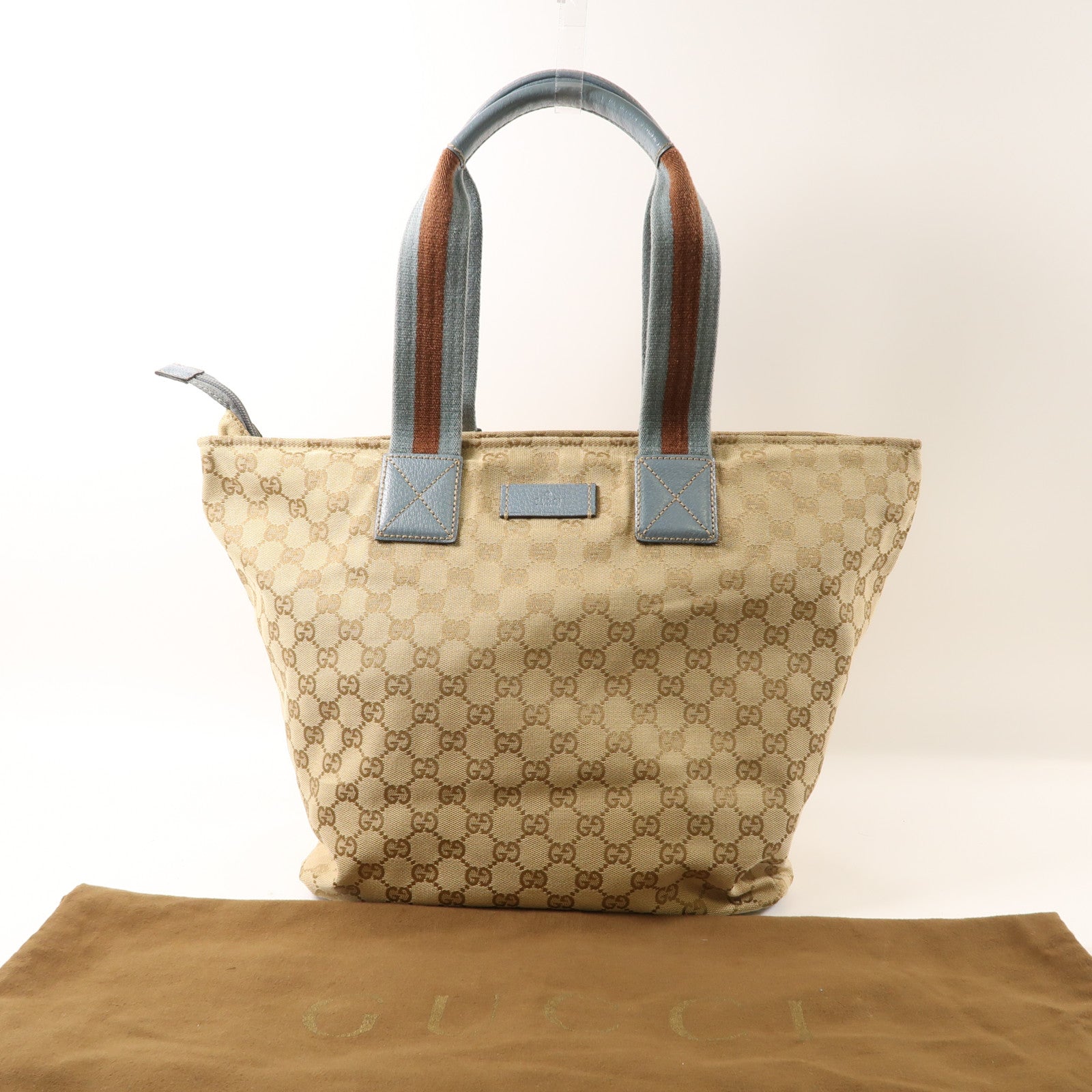 GUCCI 帆布Shoulder Bag肩背袋棕色