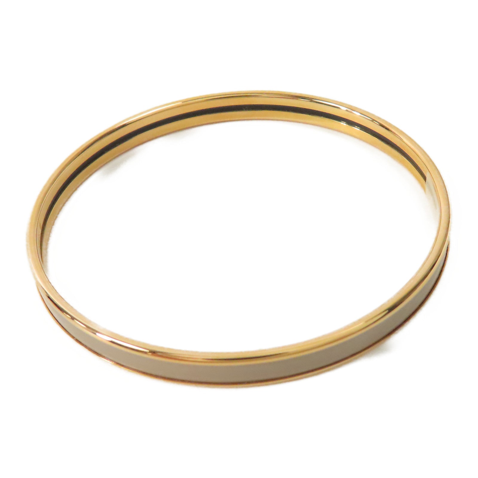 HERMES 琺瑯Uni Bangle金扣手鐲Beige De Weimar