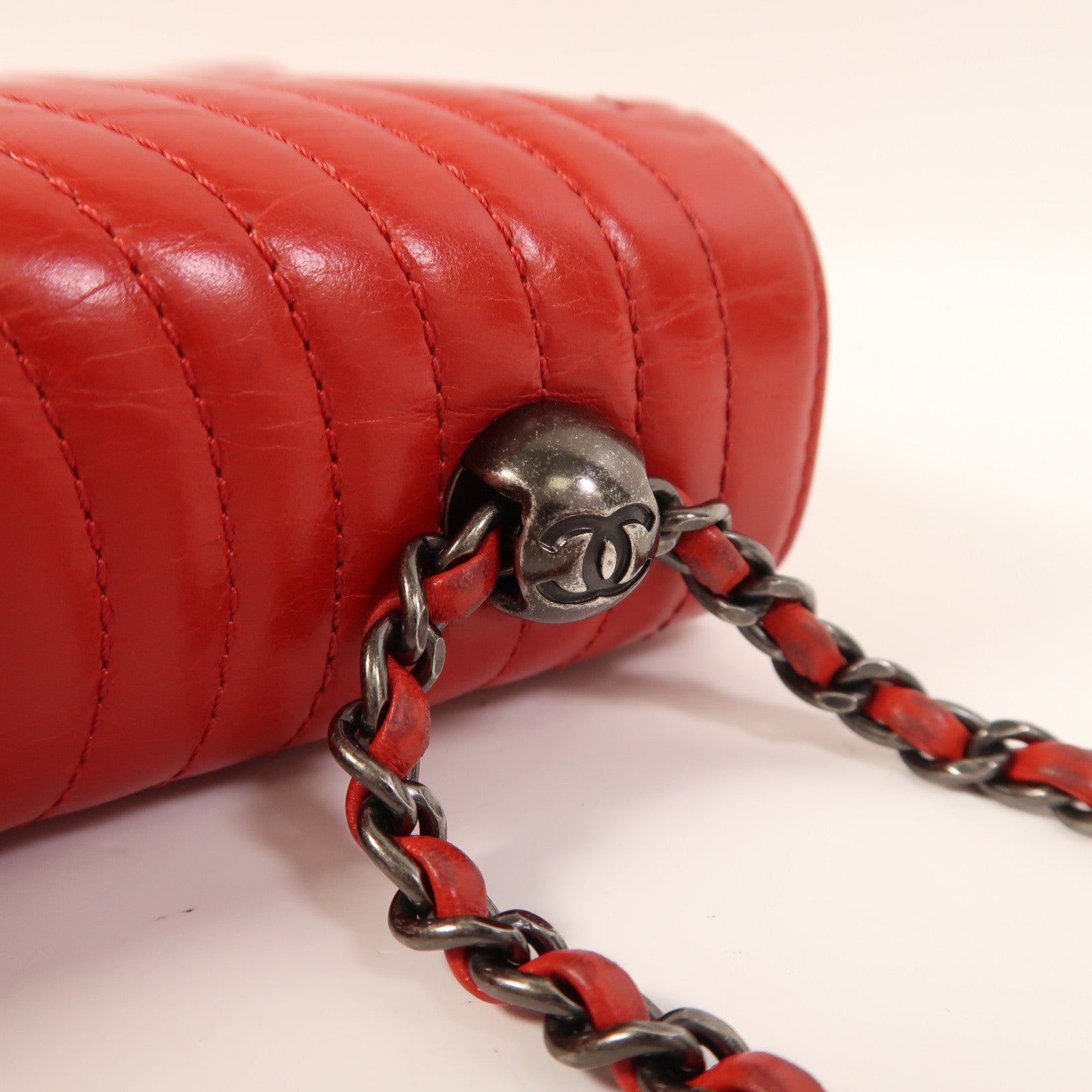CHANEL 牛皮皮革Chain Shoulder鏈帶肩背袋