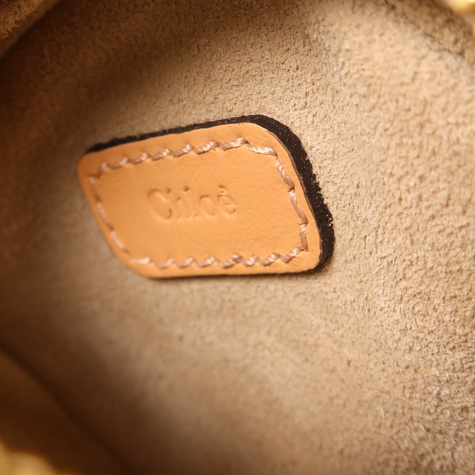 Chloe 壓紋牛皮皮革C Mini Round Bag金扣肩背袋