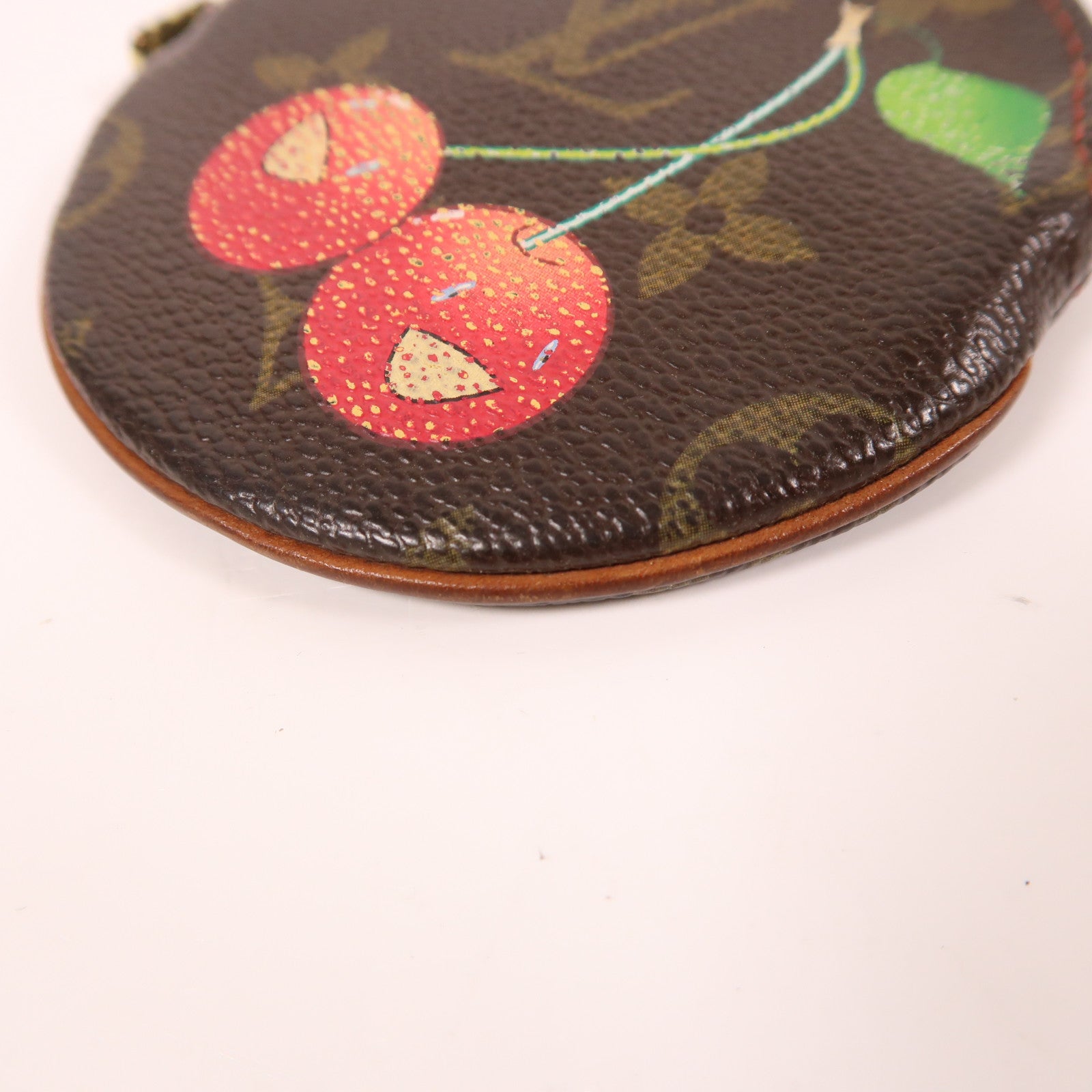 LOUIS VUITTON Monogram Cherry Coin Case金扣零錢包啡色/紅色
