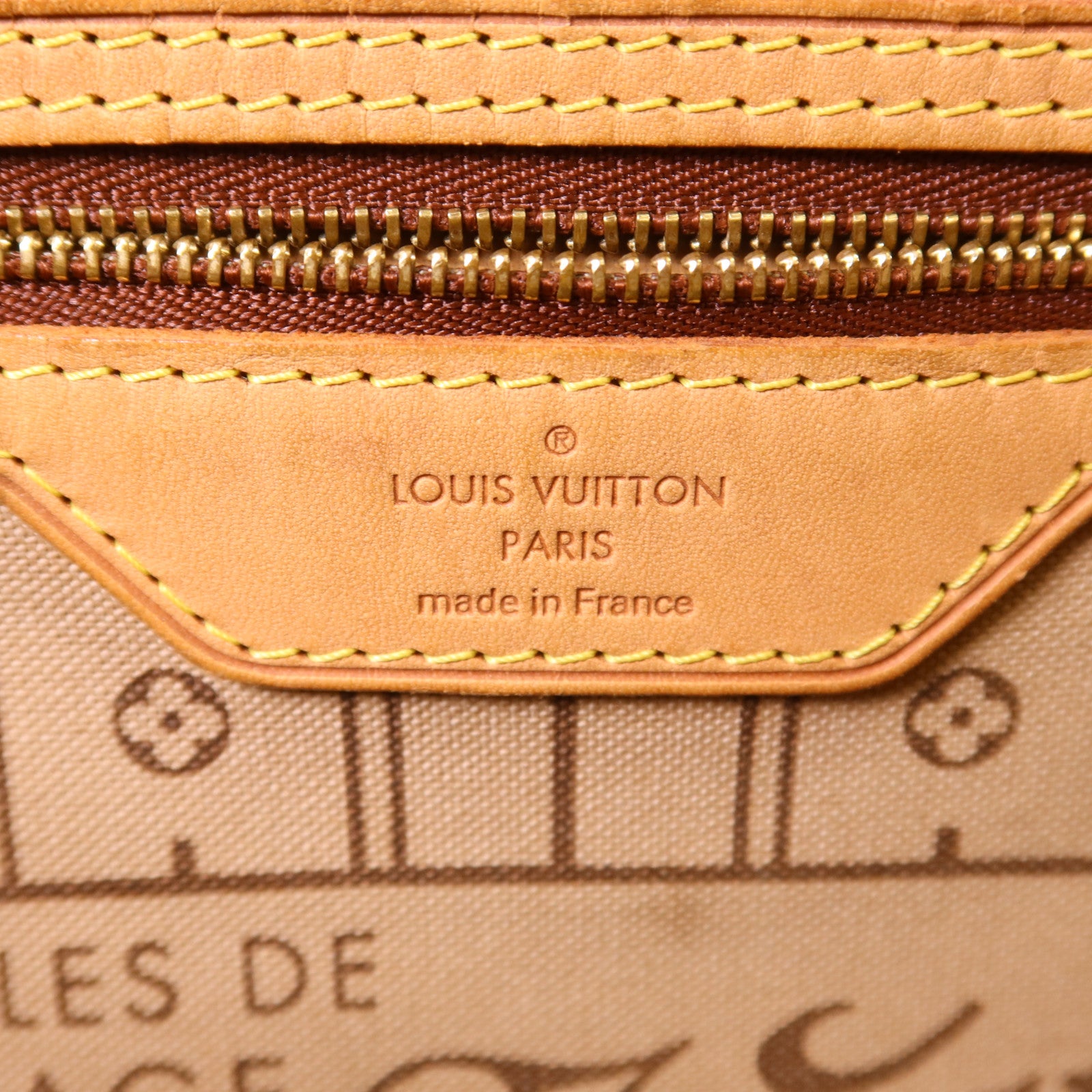 LOUIS VUITTON Monogram Neverfull MM金扣手挽袋