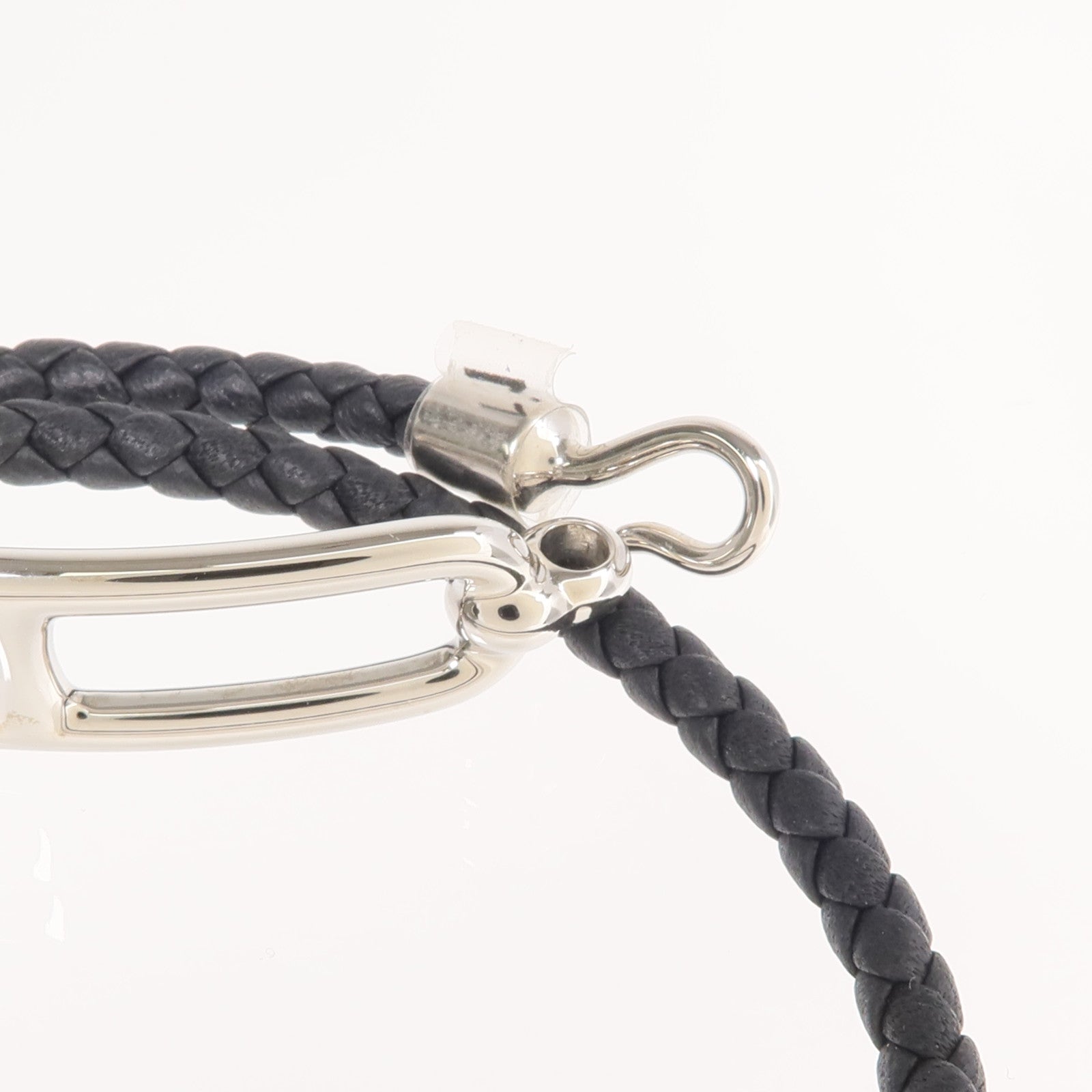 HERMES Swift皮革Roulis Double Bracelet銀扣手鏈