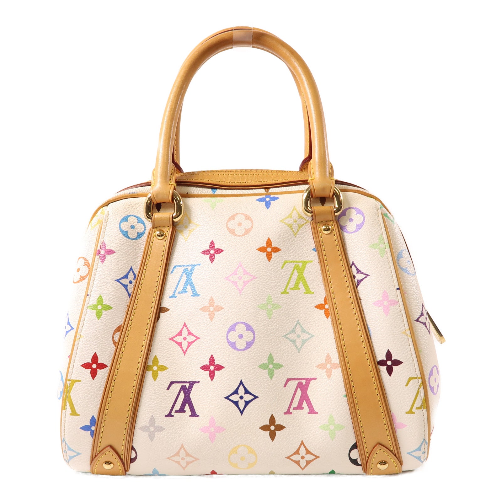 LOUIS VUITTON 塗層帆布Priscilla金扣手挽袋白色/彩色