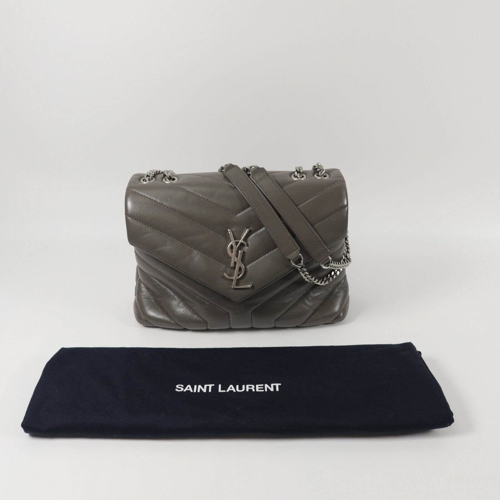 YVES SAINT LAURENT 牛皮皮革Lou Lou Small鏈帶肩背袋