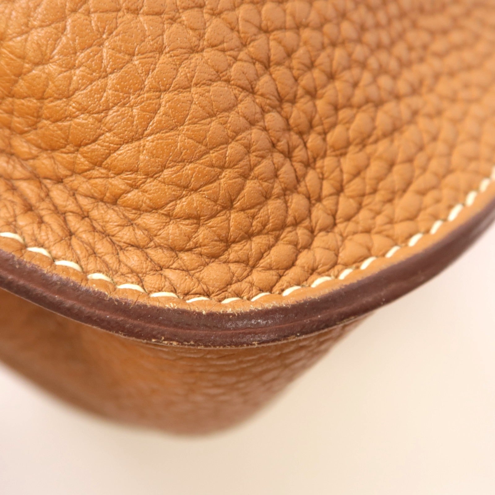 HERMES Clemence皮革Jypsiere 34銀扣肩背袋Gold