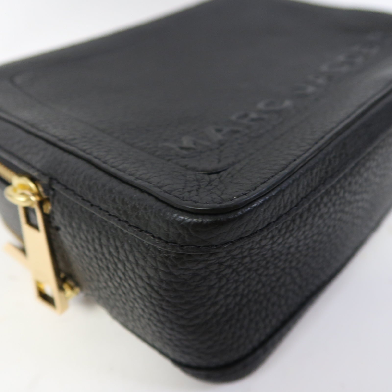 MARC JACOBS 牛皮皮革The Box 23金扣手挽肩背兩用袋黑色
