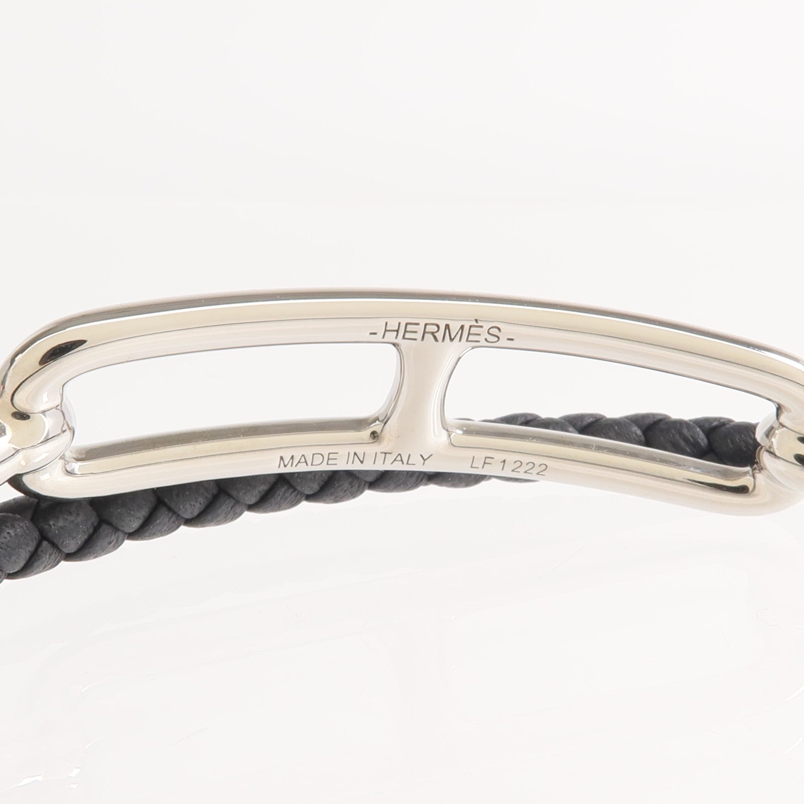 HERMES Swift皮革Roulis Double Bracelet銀扣手鏈