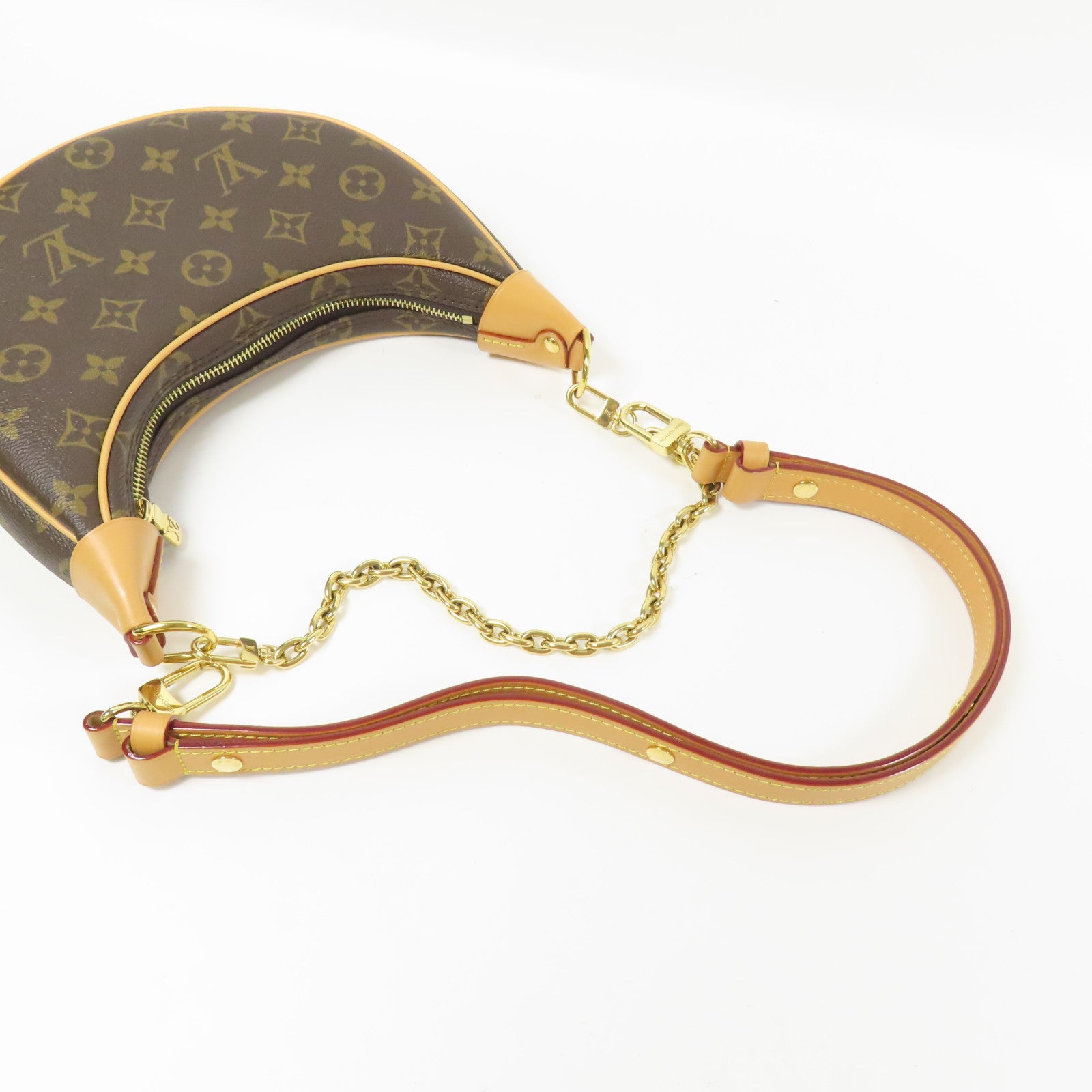 LOUIS VUITTON Monogram Loop金扣肩背袋棕色