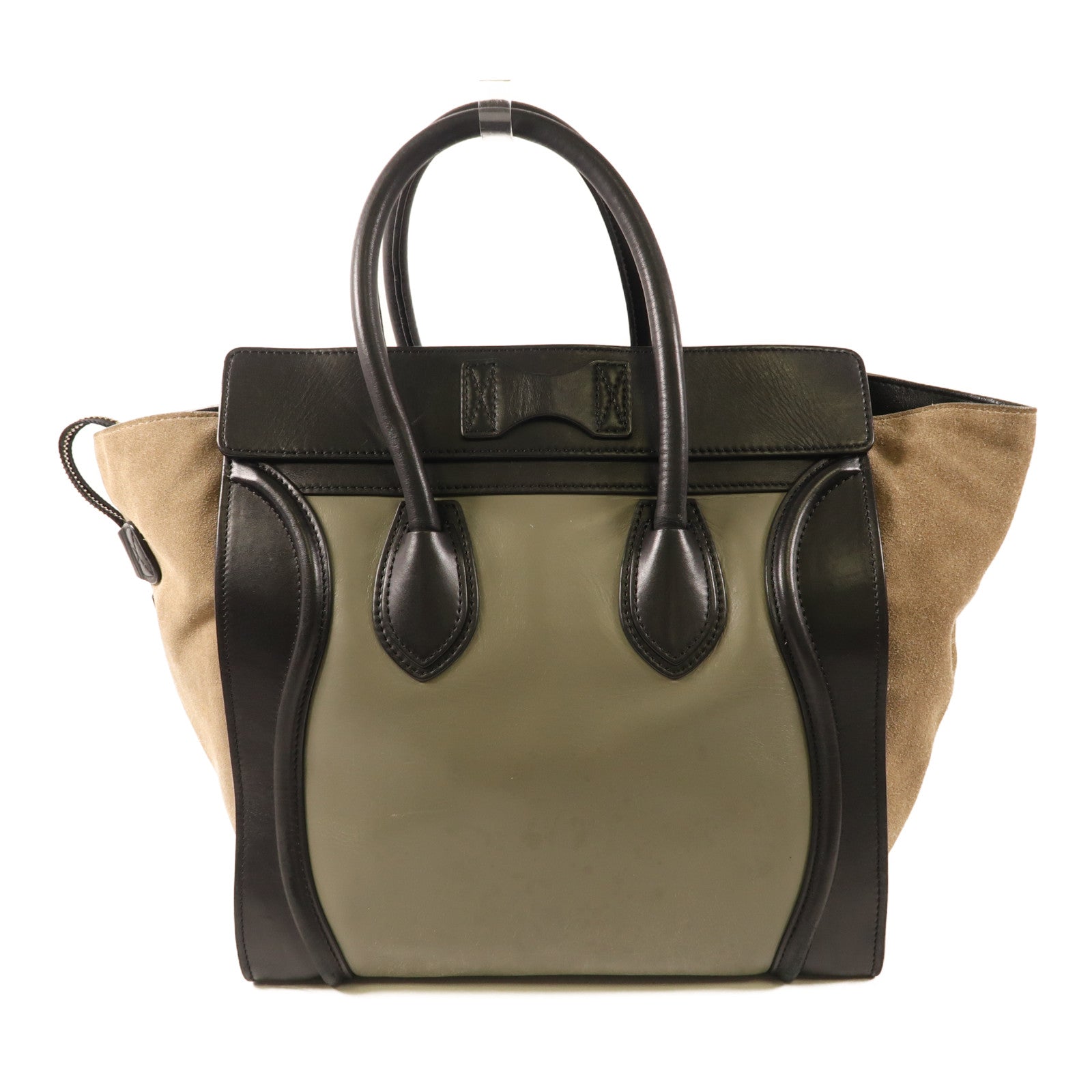 CELINE 牛皮/麂皮皮革Mini Luggage金扣手挽袋
