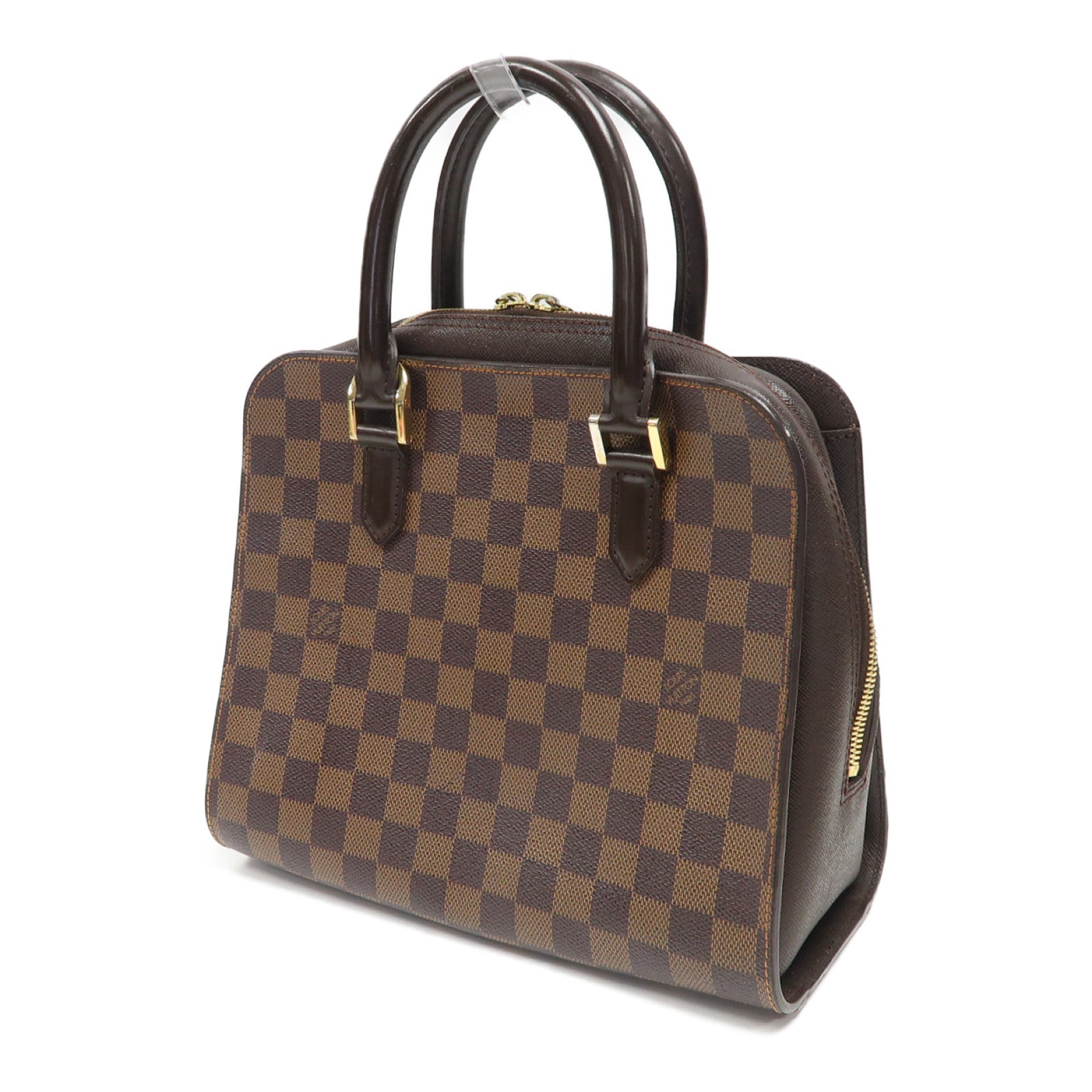 LOUIS VUITTON 【激減優惠】Damier Ebene Triana金扣手挽袋啡色