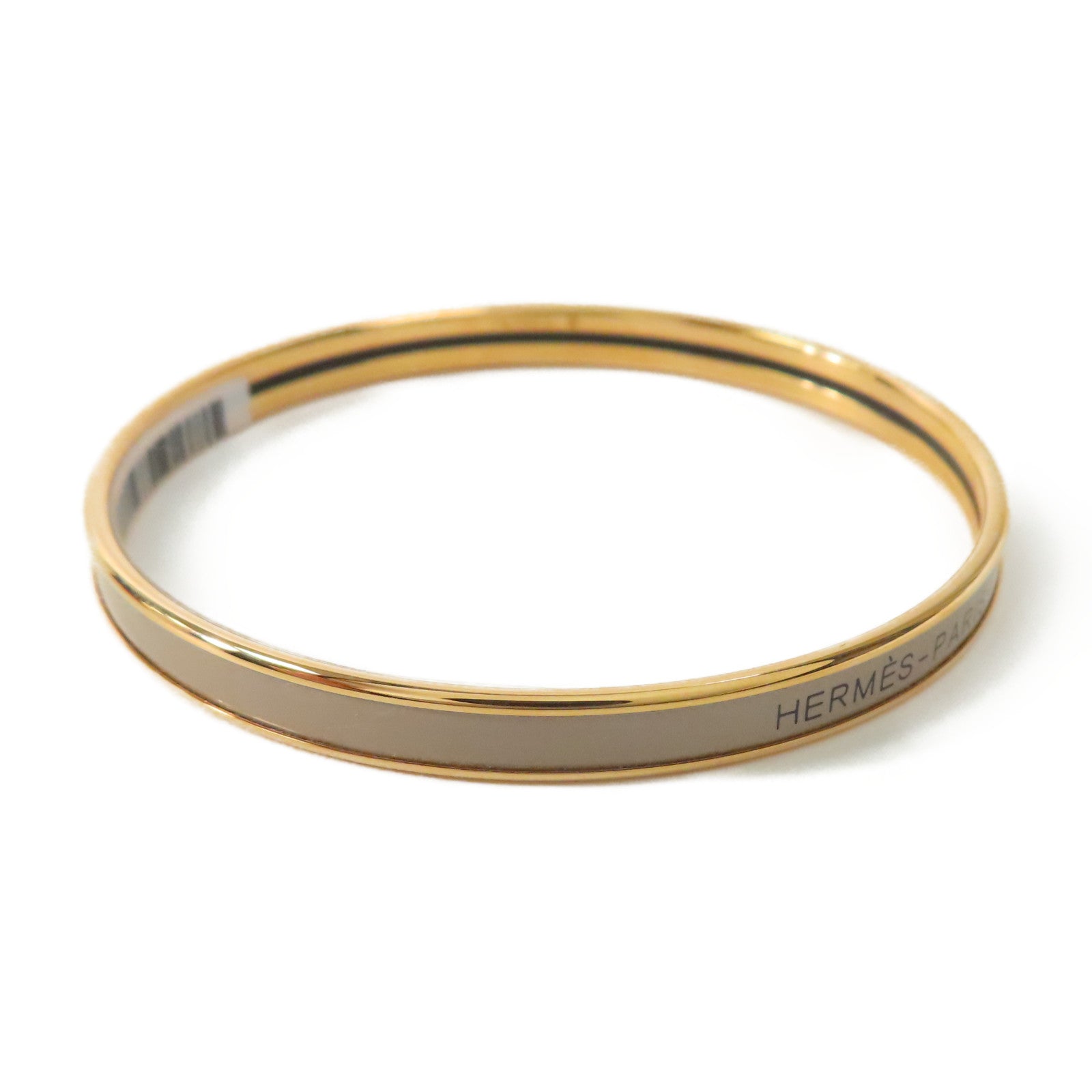 HERMES 琺瑯Uni Bangle金扣手鐲Beige De Weimar