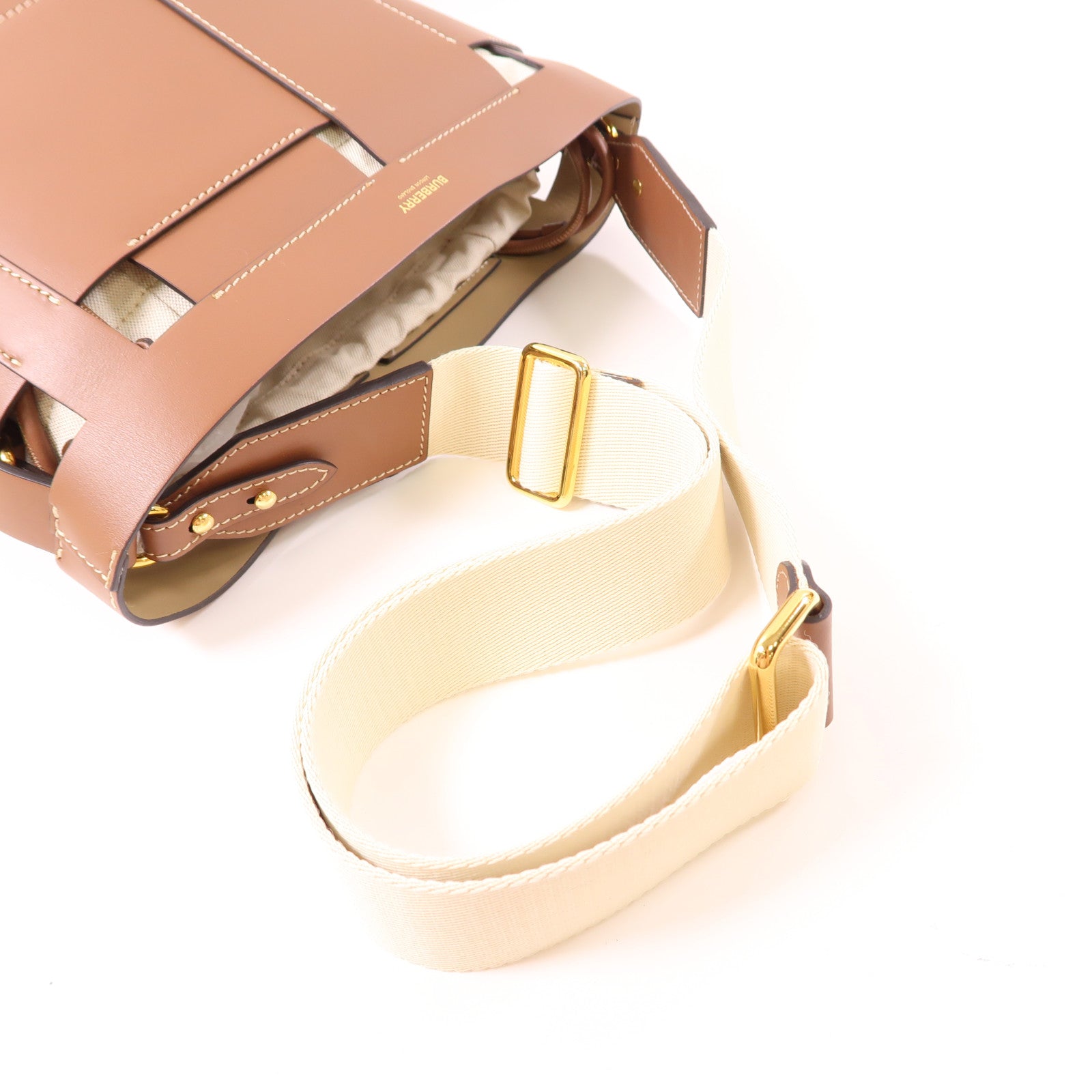 BURBERRY 牛皮皮革Foster Bucket Bag金扣肩背袋