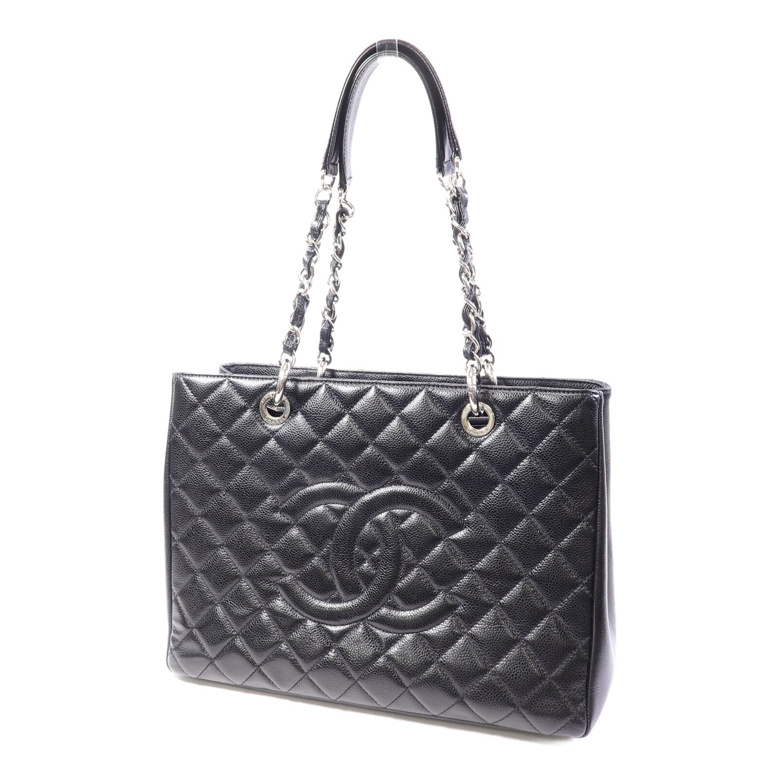 CHANEL 牛皮皮革GST Grand Shopping Tote Bag鏈帶肩背袋
