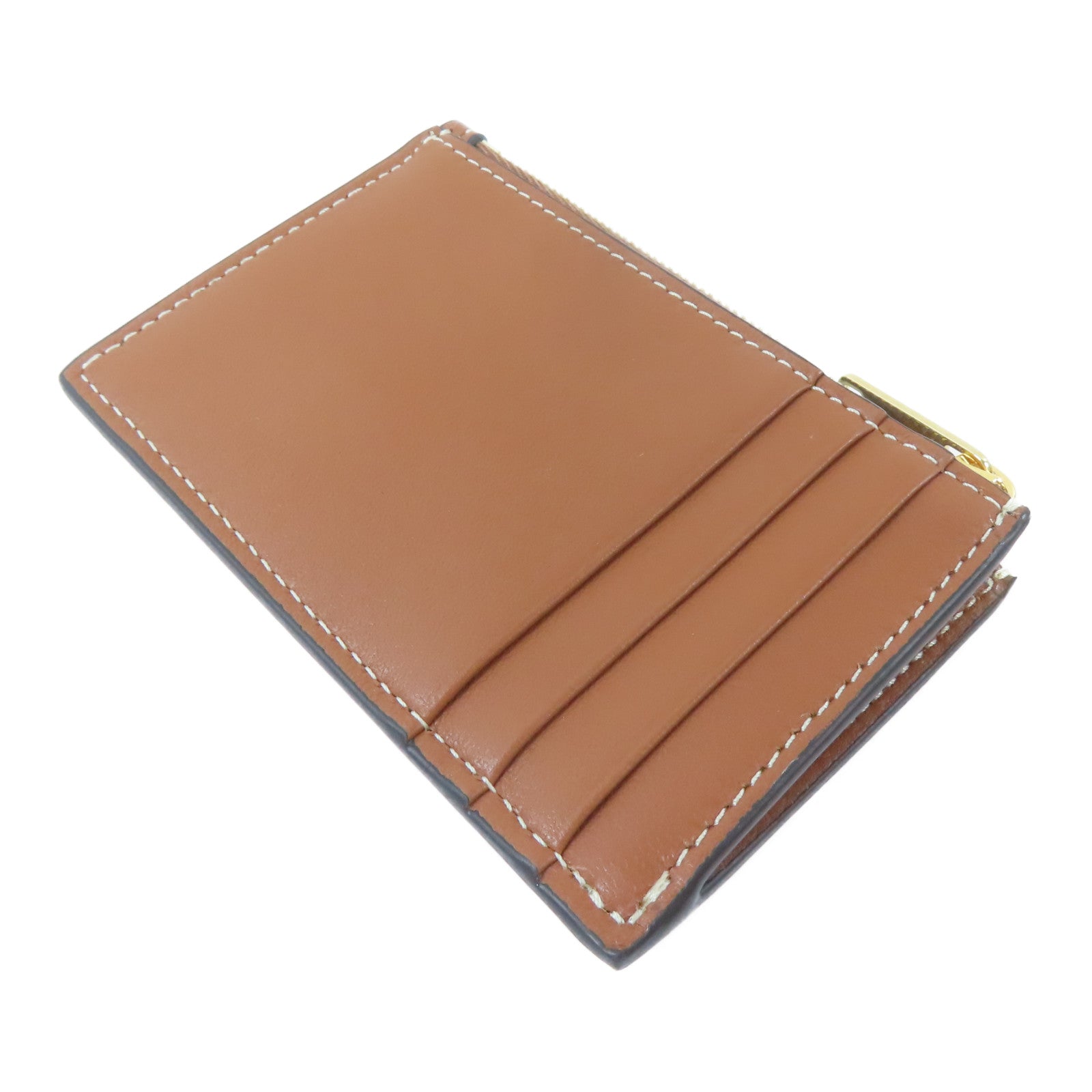CELINE 羊皮皮革Card Case金扣卡片套啡色