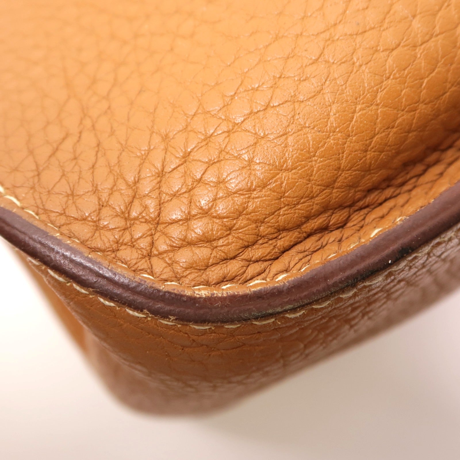 HERMES Clemence皮革Jypsiere 34銀扣肩背袋Gold
