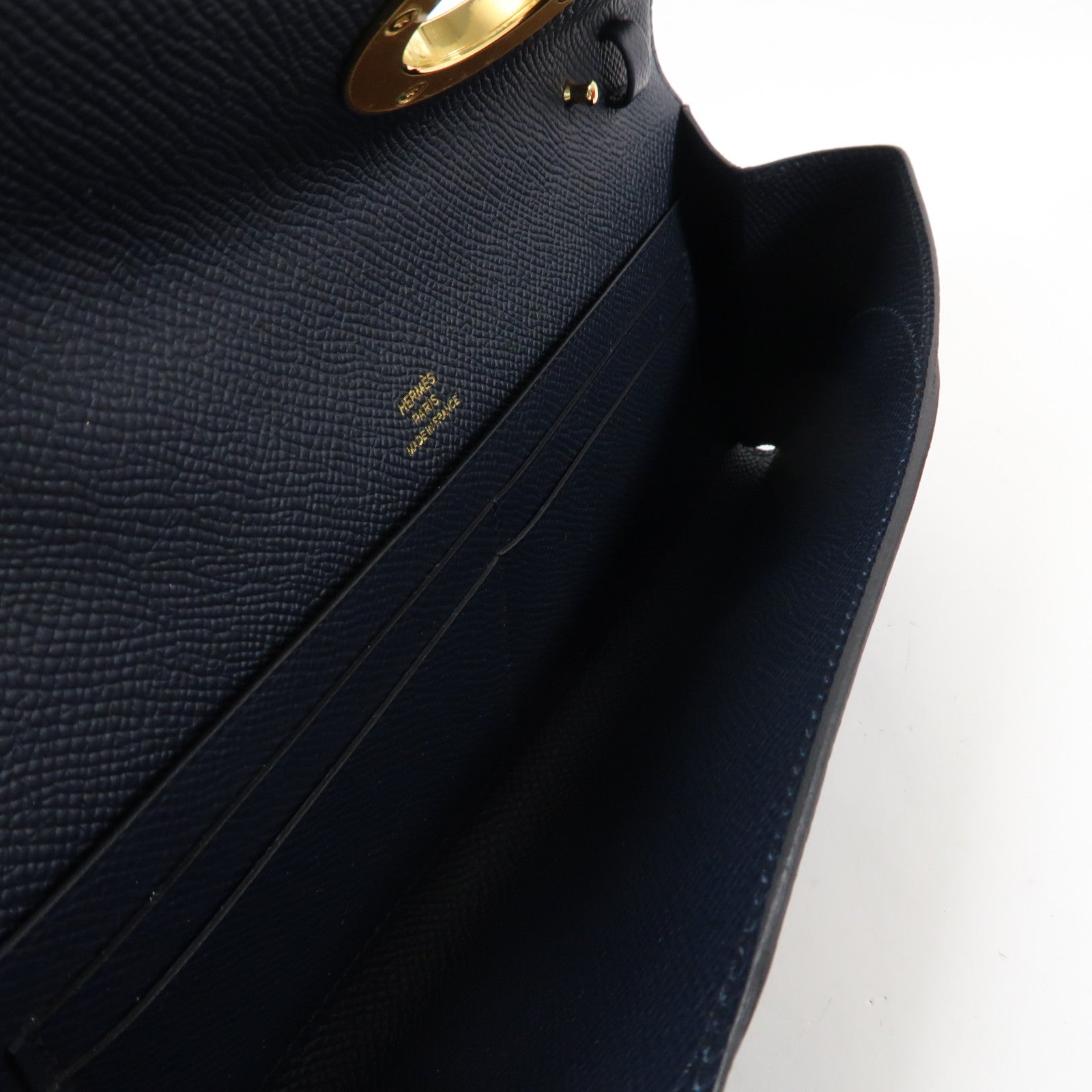 HERMES Epsom皮革Chaine D' Ancre To Go金扣肩背袋Bleu Indigo/靛藍色