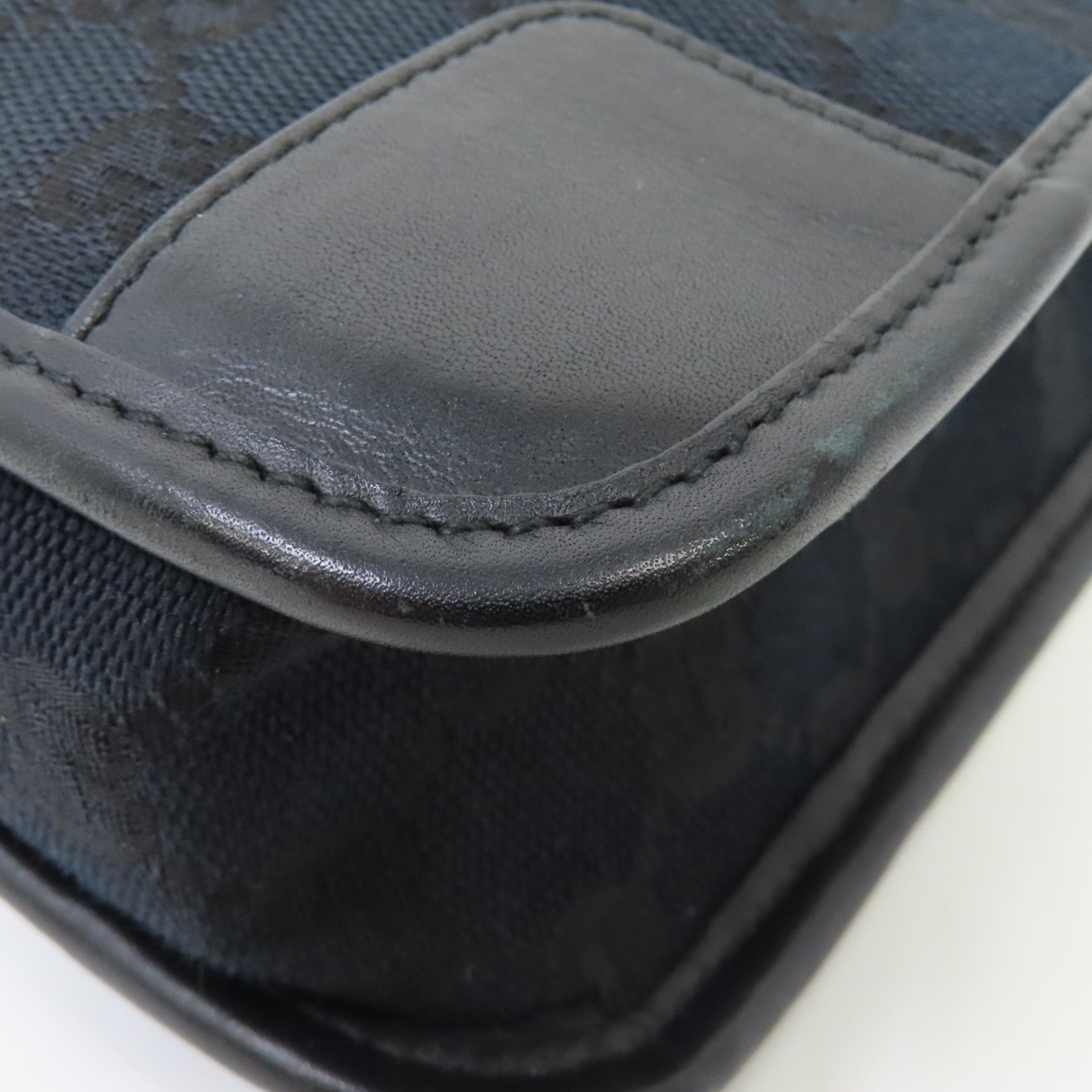 GUCCI 帆布Shoulder Bag金扣肩背袋黑色