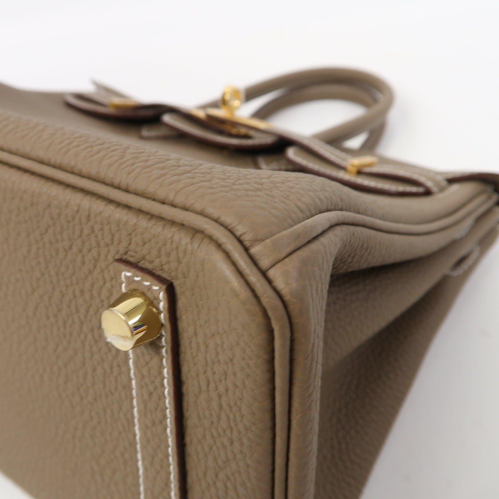HERMES Togo皮革Birkin 25金扣手挽袋大象灰色
