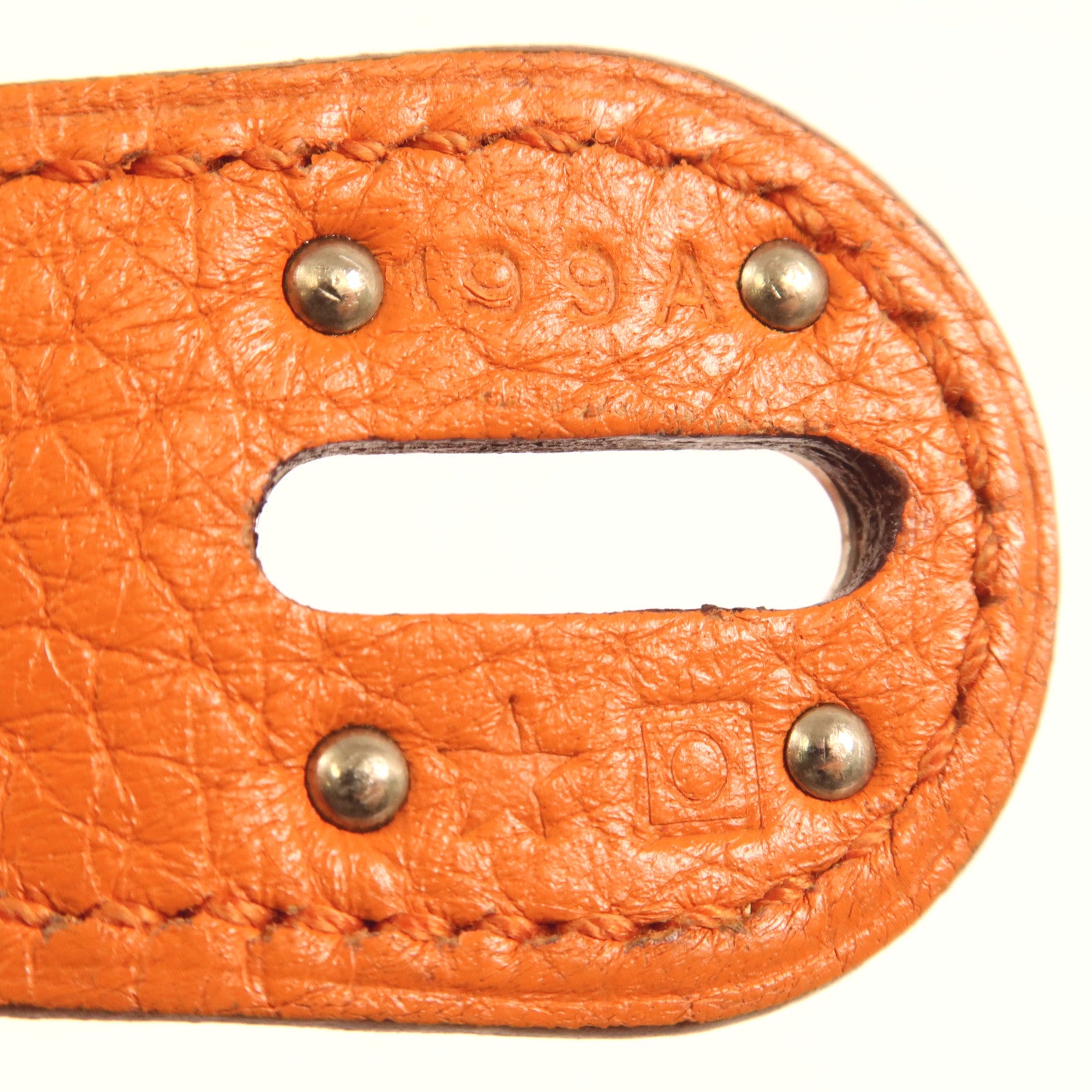HERMES Clemence皮革Lindy 26銀扣手挽肩背兩用袋Orange