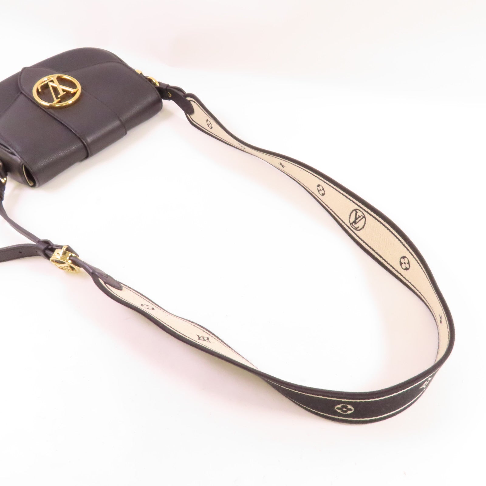 LOUIS VUITTON 牛皮皮革Pont 9 Soft MM金扣肩背袋黑色