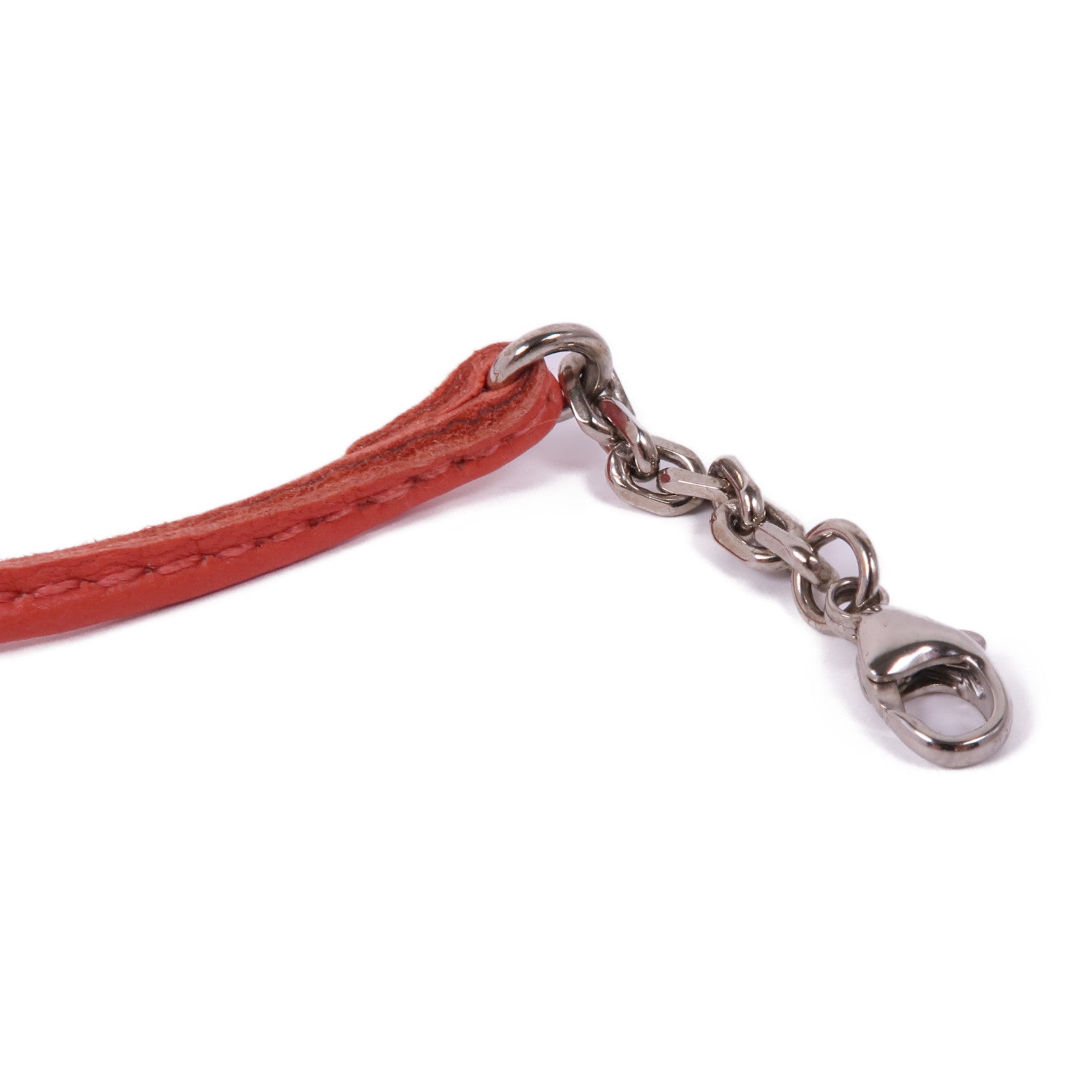 HERMES PHW Charm Vache Liegee Leather Orange