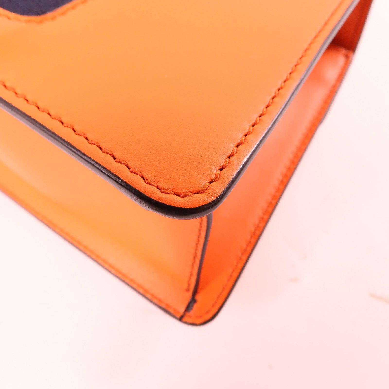 GUCCI 牛皮皮革Sylive Leather Mini Bag金扣手挽肩背兩用袋橙色