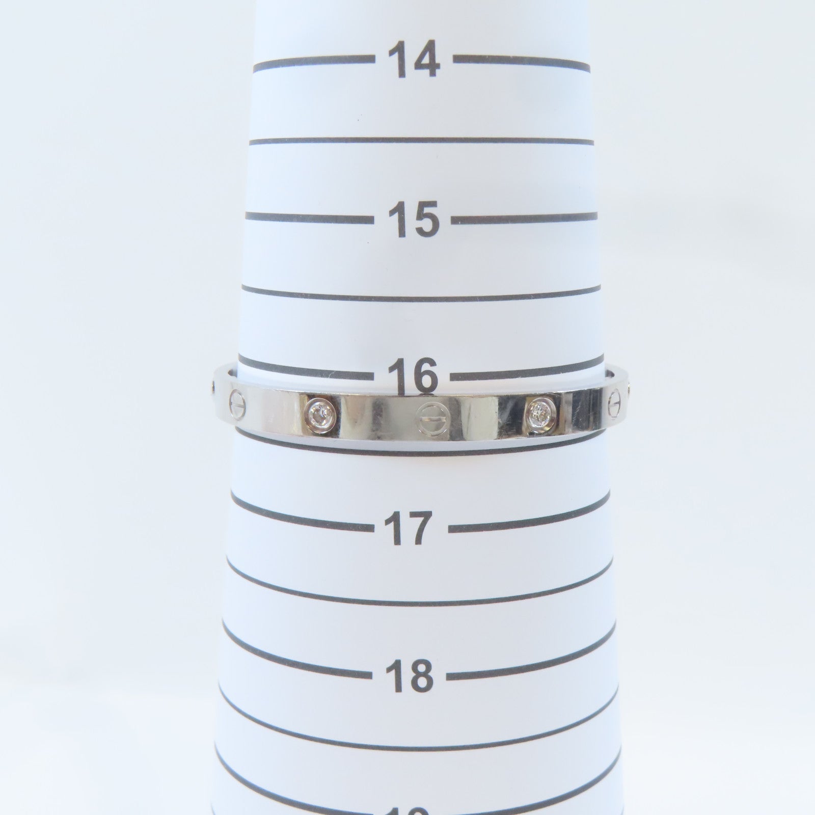 CARTIER 【激減優惠】18K白金4 Diamonds Love Bangle手鐲Cartier#17/#16.25cm