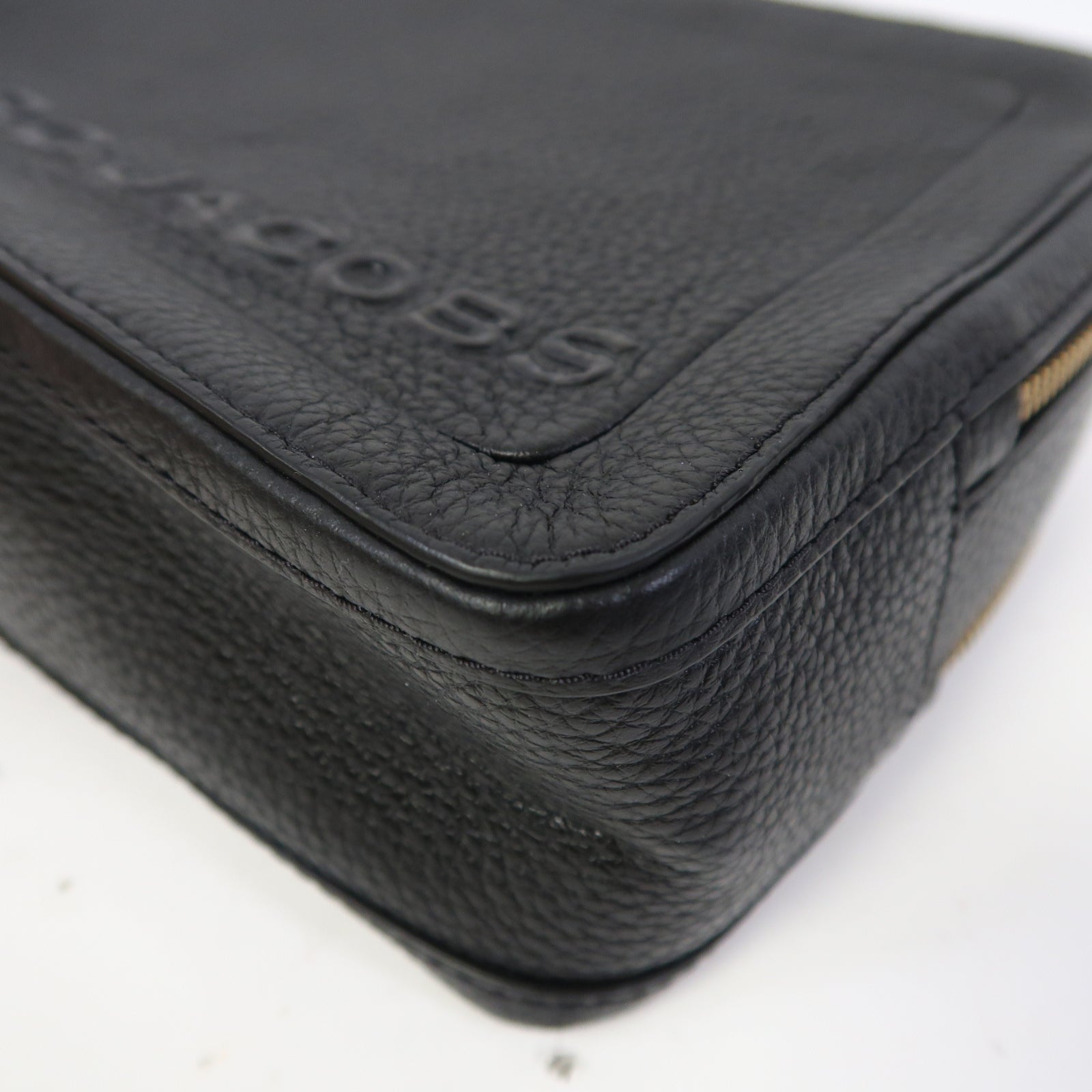 MARC JACOBS 牛皮皮革The Box 23金扣手挽肩背兩用袋黑色