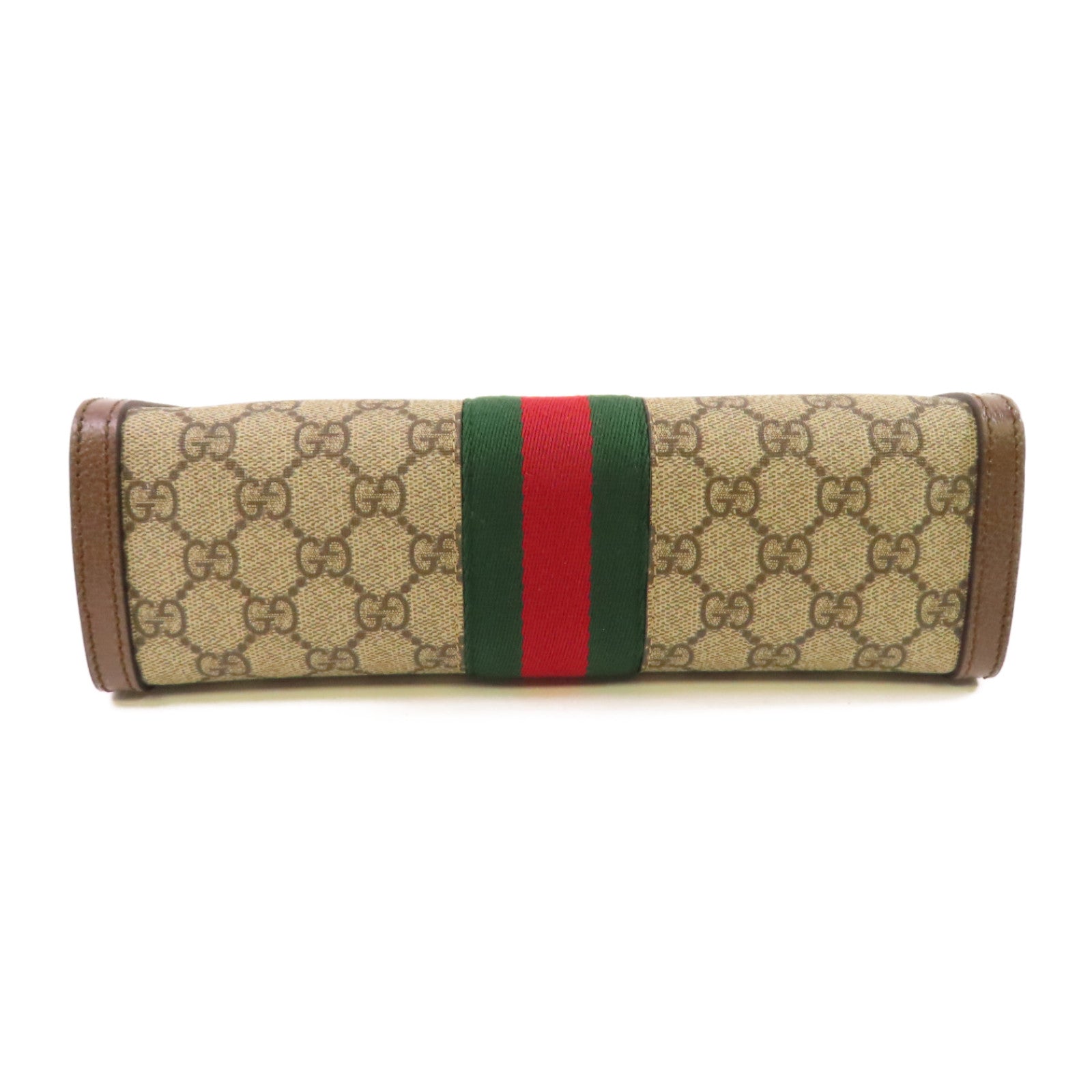 GUCCI 塗層帆布GG Supereme Shoulder Bag金扣肩背袋啡色