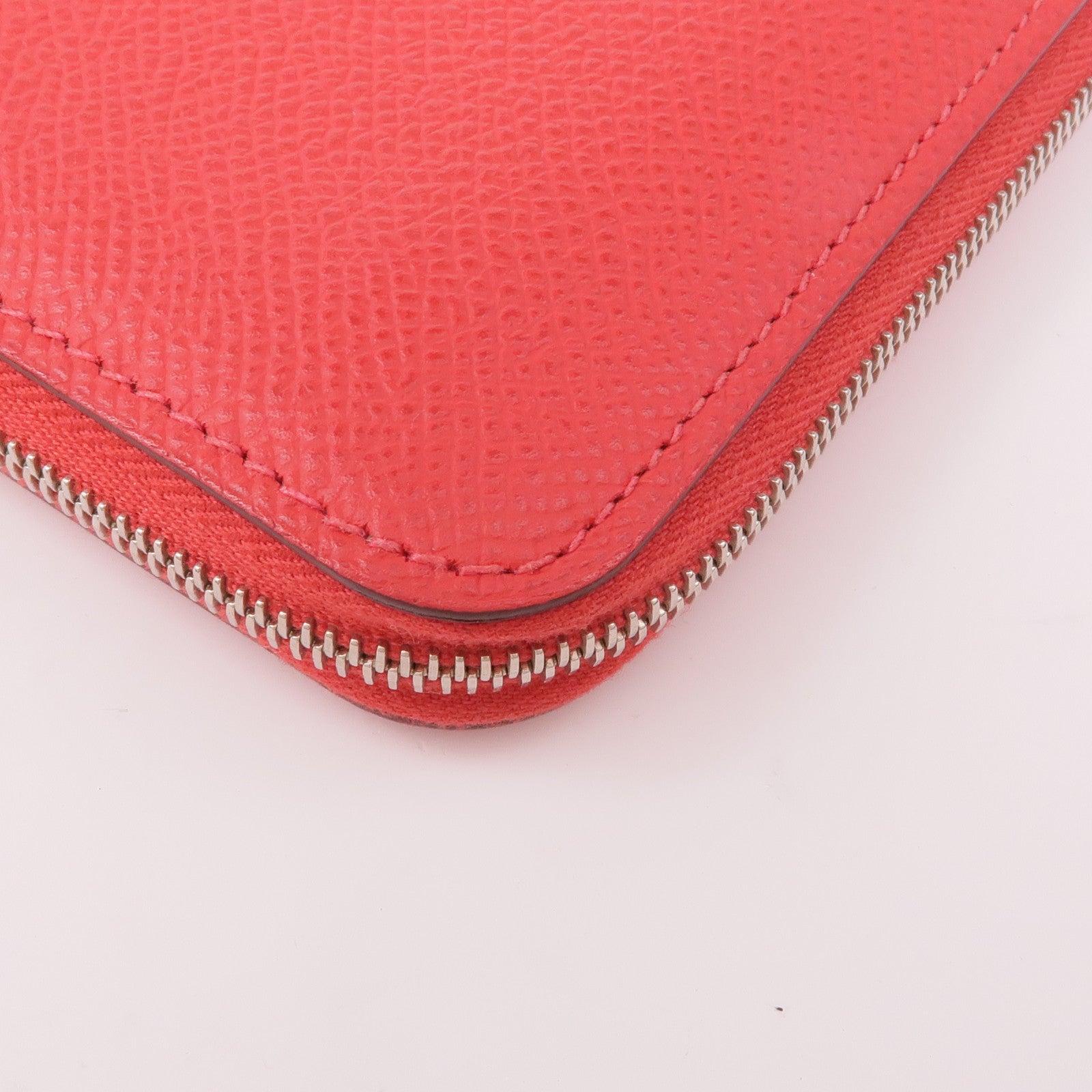 HERMES Epsom皮革Silk In Wallet銀扣錢包Bougainvillier