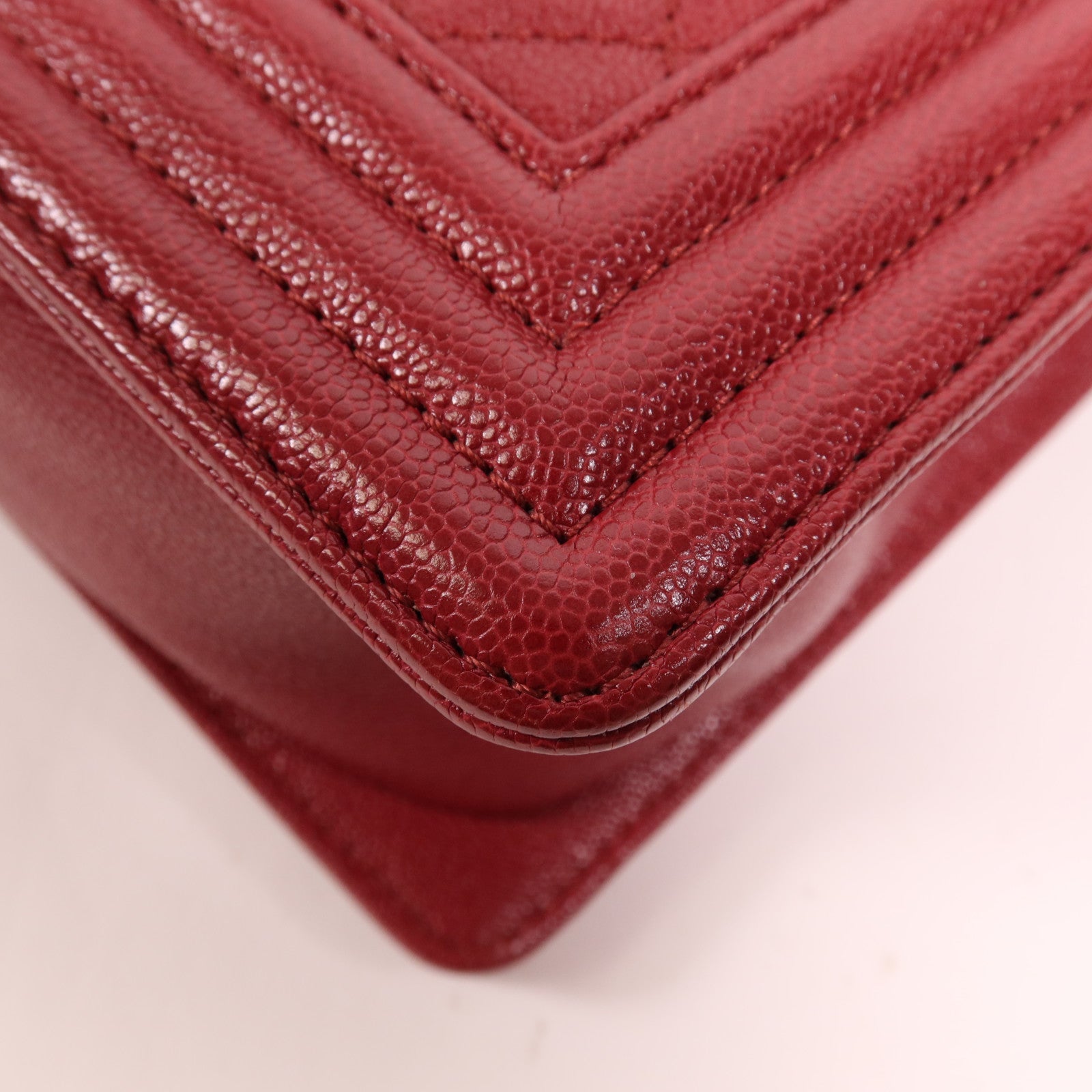 CHANEL 牛皮皮革Boy 25金扣鏈帶肩背袋