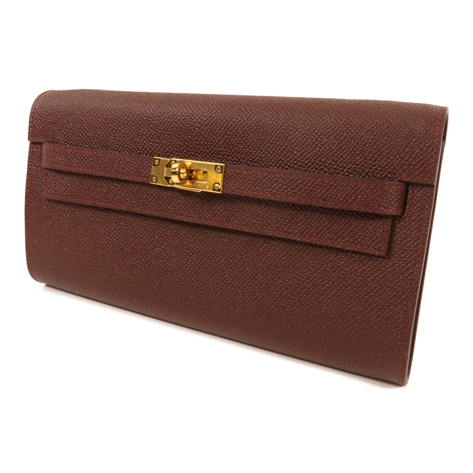HERMES Epsom皮革Kelly To Go金扣肩背袋57/Bordeaux